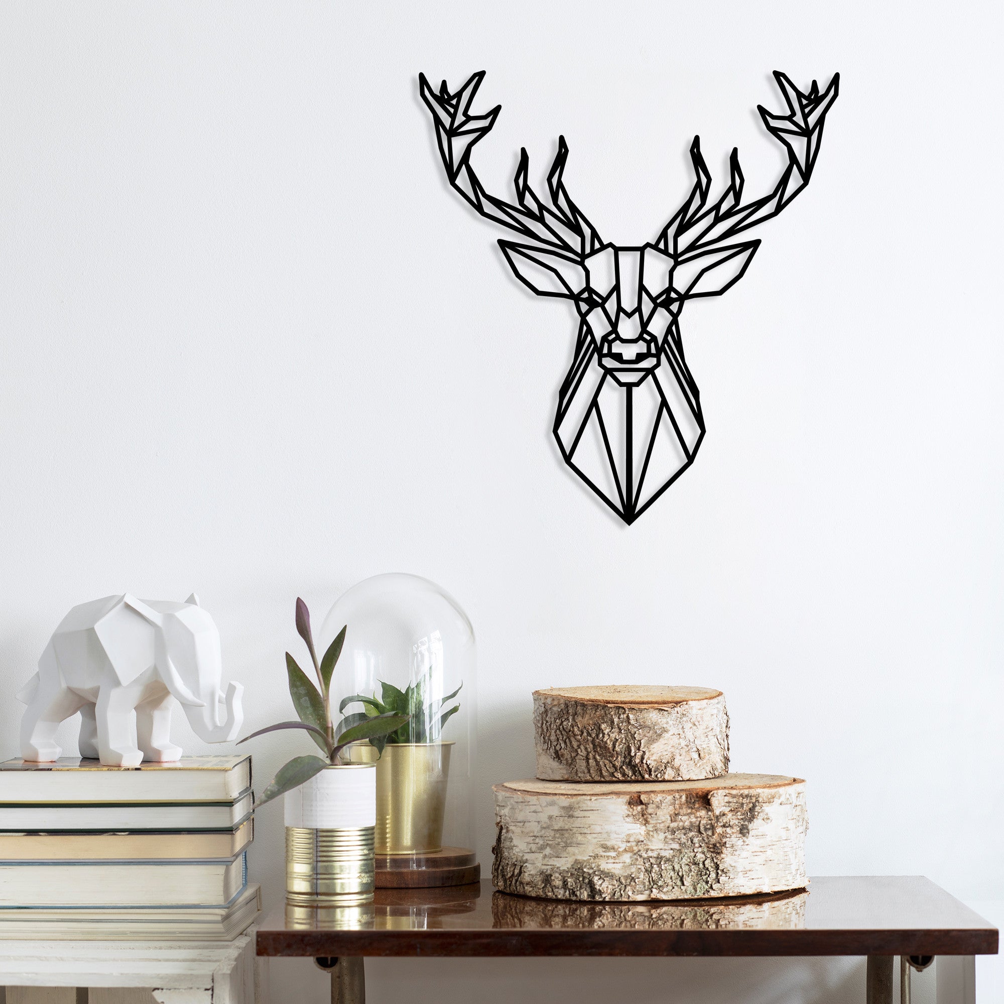 Acessório de parede decorativo de metal preto elegante, 60 x 65 cm | 100% metal (1,5 mm de espessura) | Fácil montagem na parede | Perfeito para decoração moderna de casa