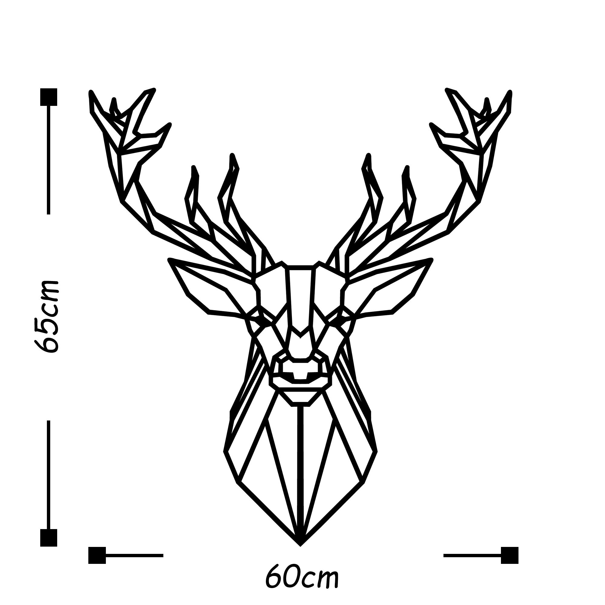 Acessório de parede decorativo de metal preto elegante, 60 x 65 cm | 100% metal (1,5 mm de espessura) | Fácil montagem na parede | Perfeito para decoração moderna de casa