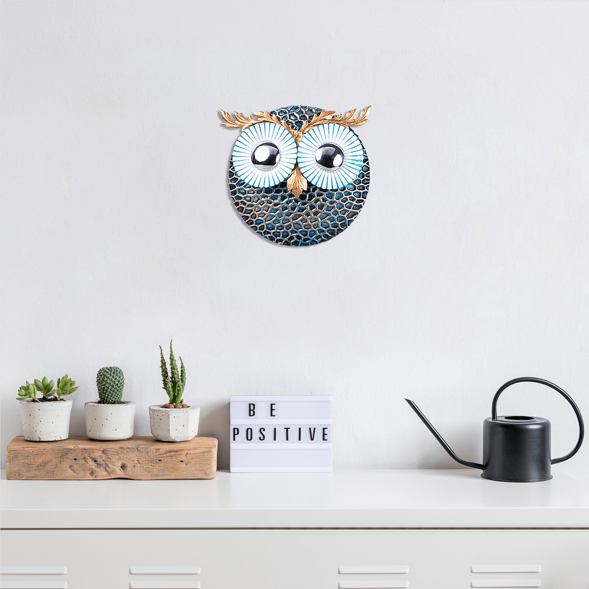 Acessório de parede decorativo de metal feito à mão, 19 x 19 cm, 100% metal (1,5 mm) | Design exclusivo pintado à mão, perfeito para decoração de casa e arte de parede