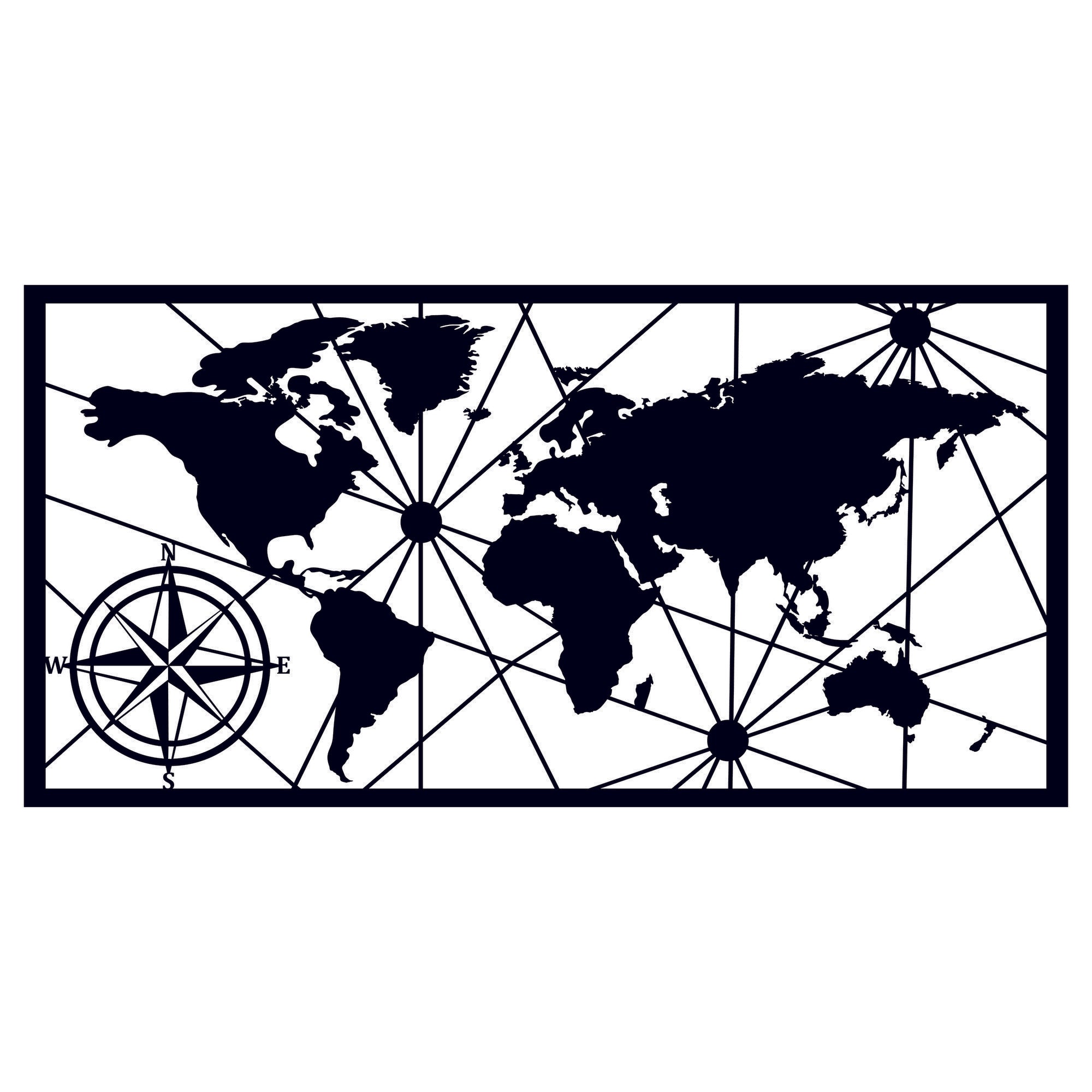 Acessório de parede decorativo de metal preto elegante, 120 x 60 cm | 100% metal, 1,5 mm de espessura | Fácil montagem na parede para decoração moderna de casa