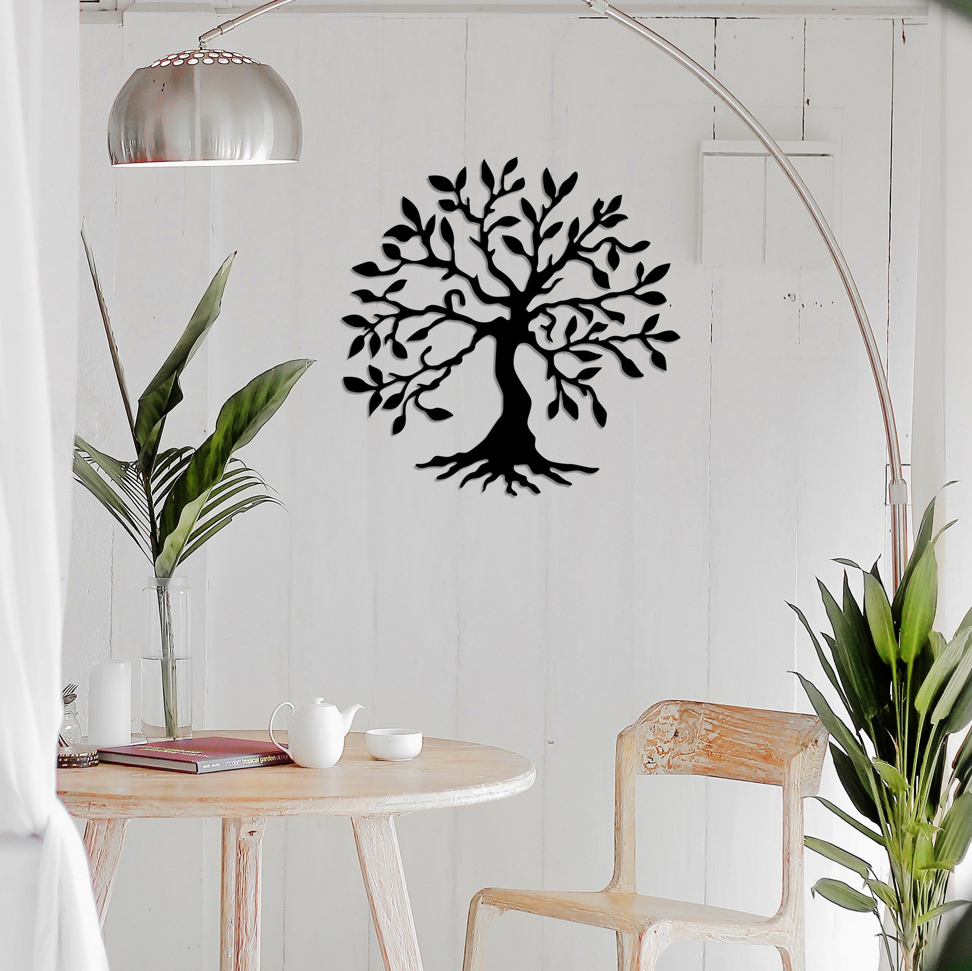 Acessório de parede decorativo de metal preto elegante, 60 x 60 cm | 100% metal, 1,5 mm de espessura | Fácil montagem na parede para decoração moderna de casa