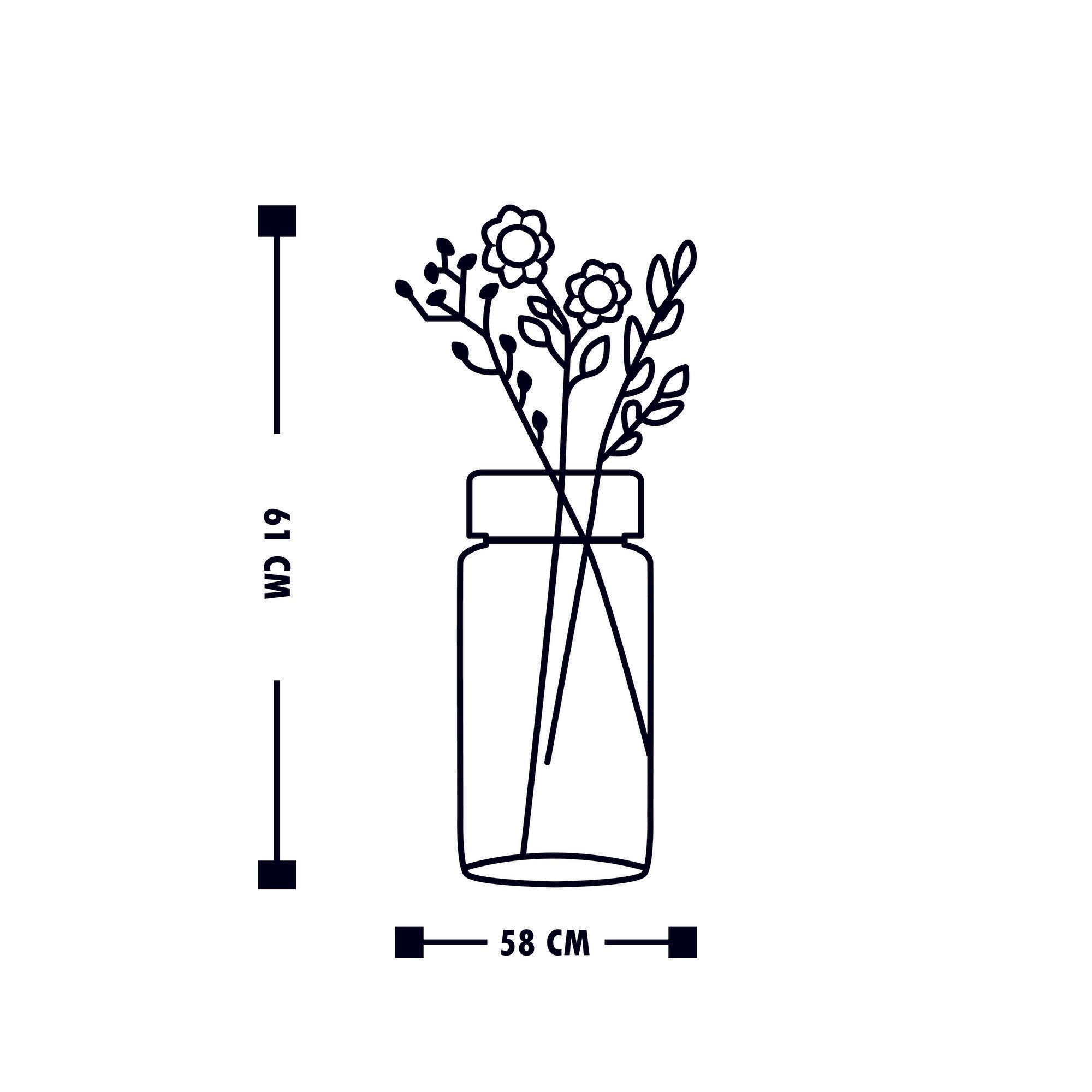 Acessório de parede decorativo de metal preto elegante, 58 x 61 cm | 100% metal, 1,5 mm de espessura | Fácil montagem na parede para decoração moderna de casa