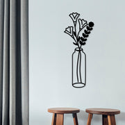 Acessório de parede decorativo de metal preto elegante, 24 x 60 cm | 100% metal, 1,5 mm de espessura | Fácil montagem na parede para decoração moderna de casa