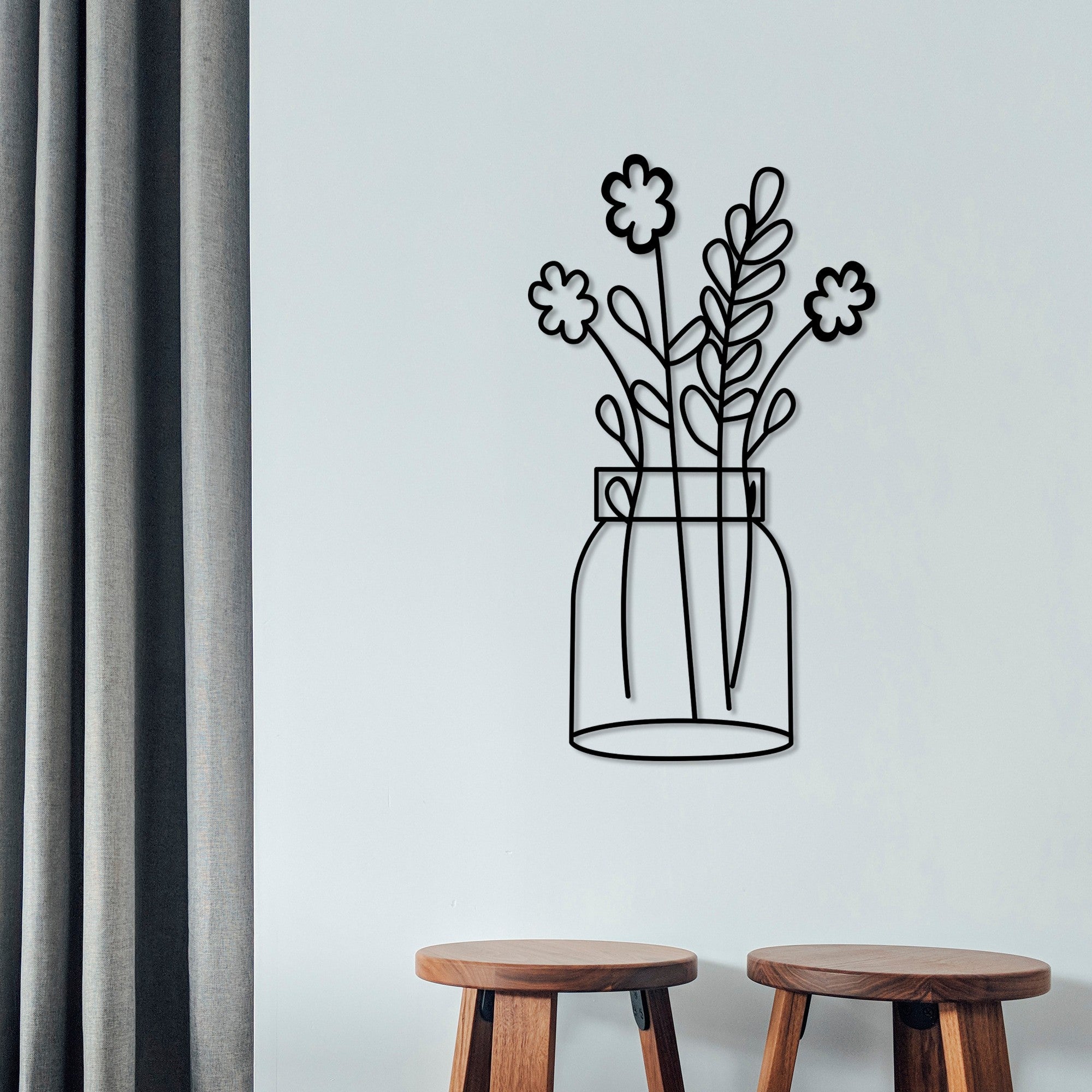 Acessório de parede decorativo de metal preto elegante, 40 x 70 cm | 100% metal (1,5 mm de espessura) | Fácil montagem na parede | Perfeito para decoração moderna de casa