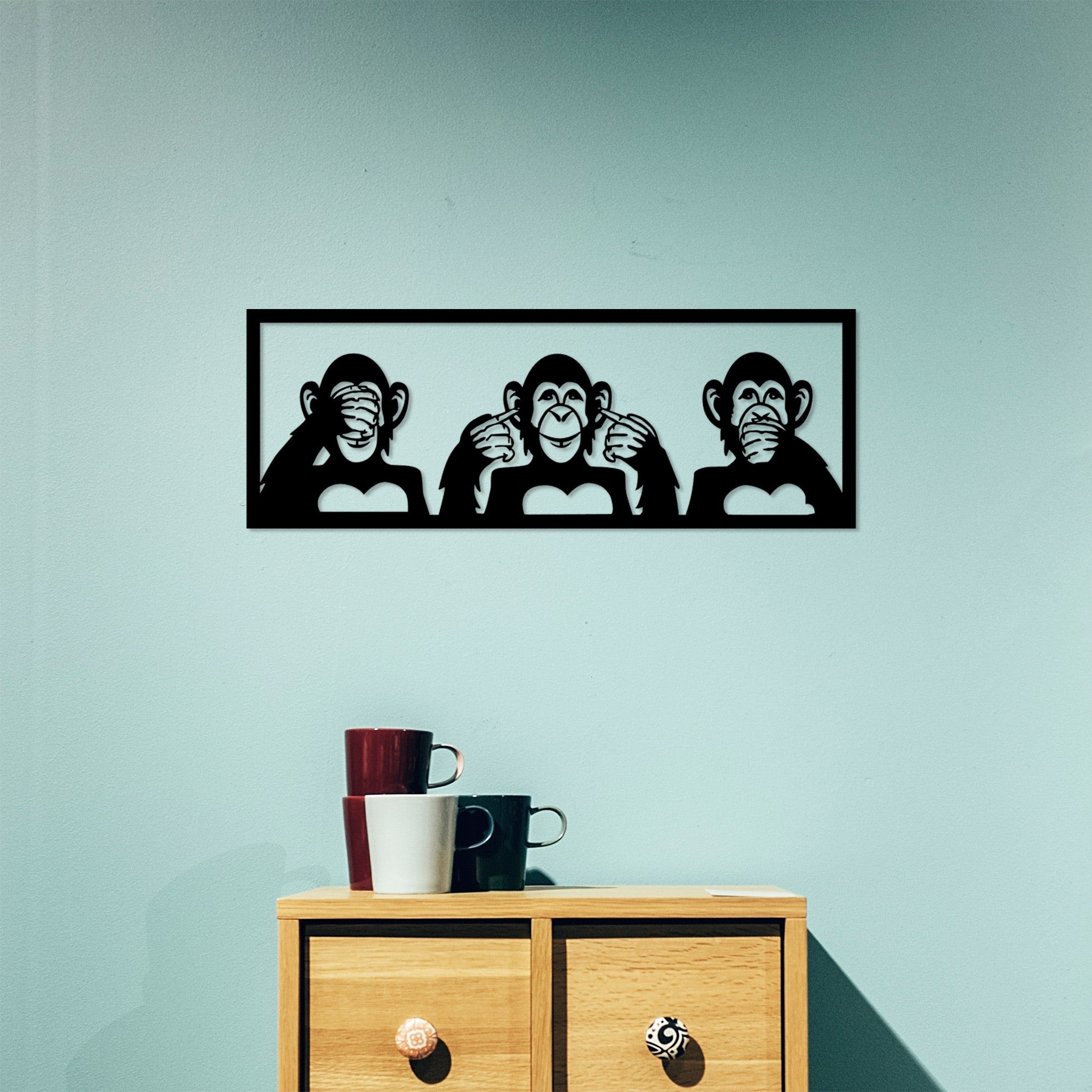Acessório de parede decorativo de metal preto elegante, 70 x 25 cm | 100% metal, 1,5 mm de espessura | Fácil montagem na parede, perfeito para decoração moderna de casa