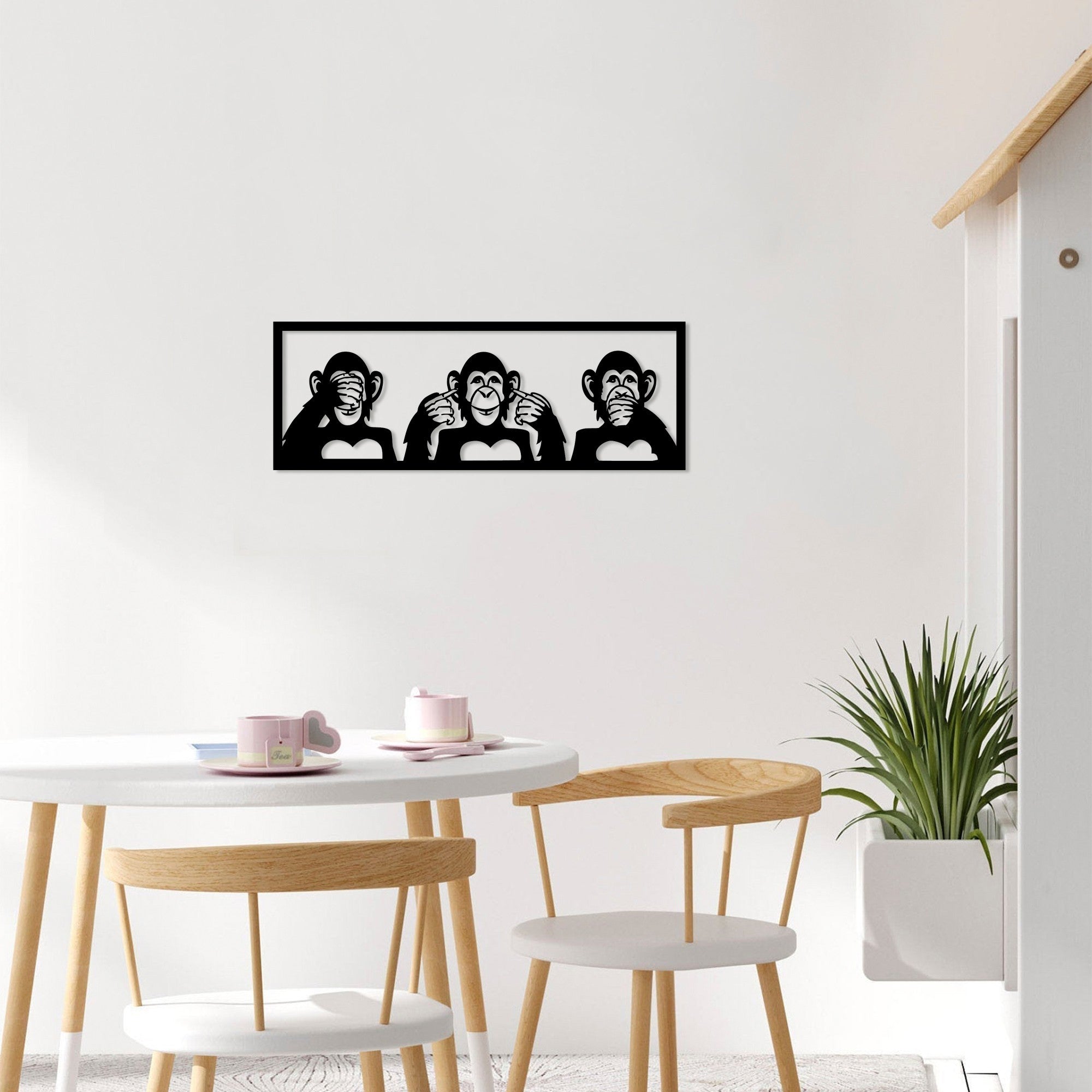 Acessório de parede decorativo de metal preto elegante, 70 x 25 cm | 100% metal, 1,5 mm de espessura | Fácil montagem na parede, perfeito para decoração moderna de casa