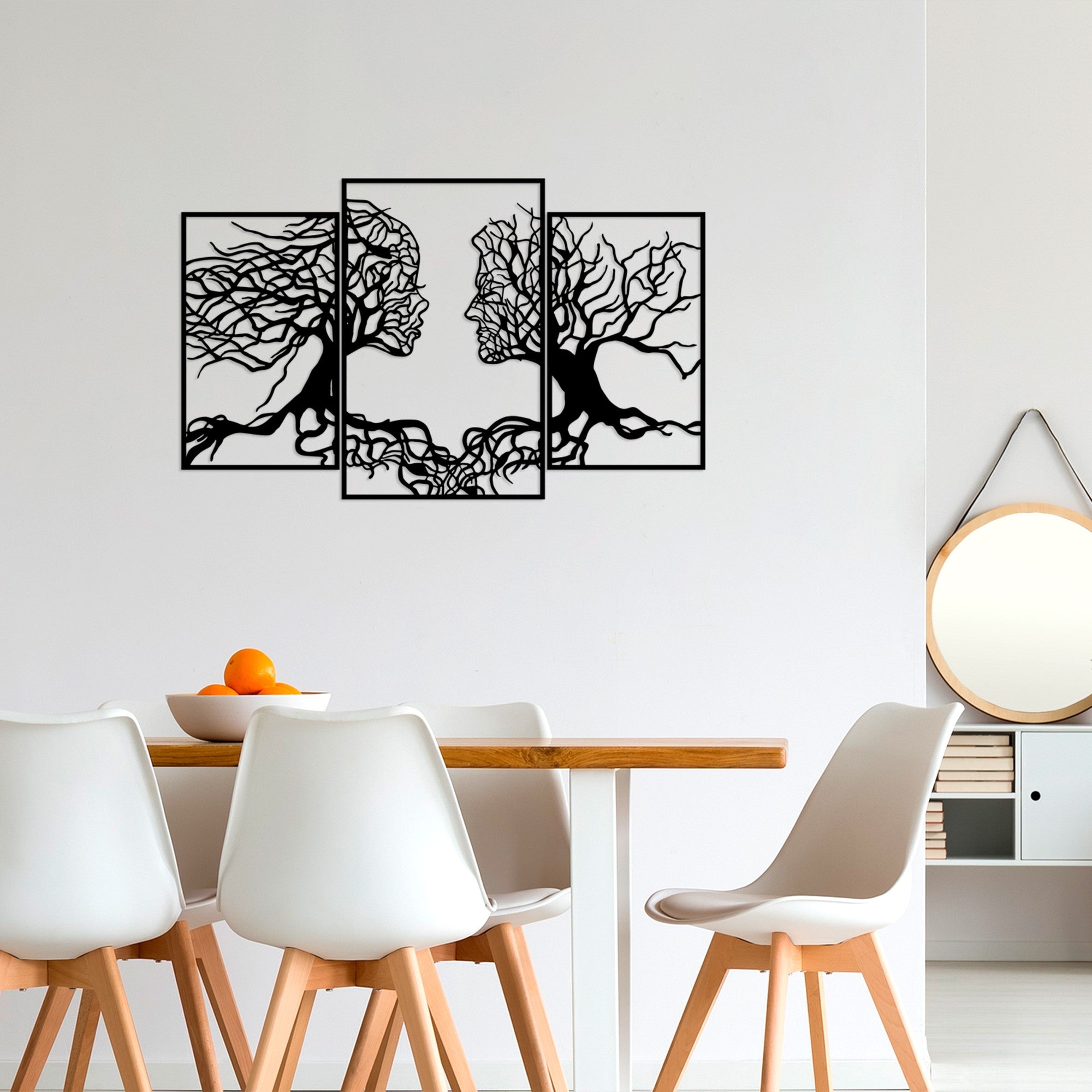 Acessório de parede decorativo de metal preto elegante, 116 x 71 cm | 100% metal, 1,5 mm de espessura | Fácil montagem na parede para decoração moderna de casa