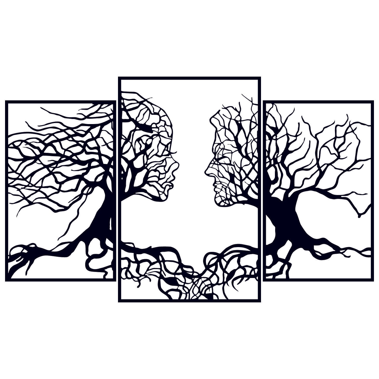 Acessório de parede decorativo de metal preto elegante, 116 x 71 cm | 100% metal, 1,5 mm de espessura | Fácil montagem na parede para decoração moderna de casa