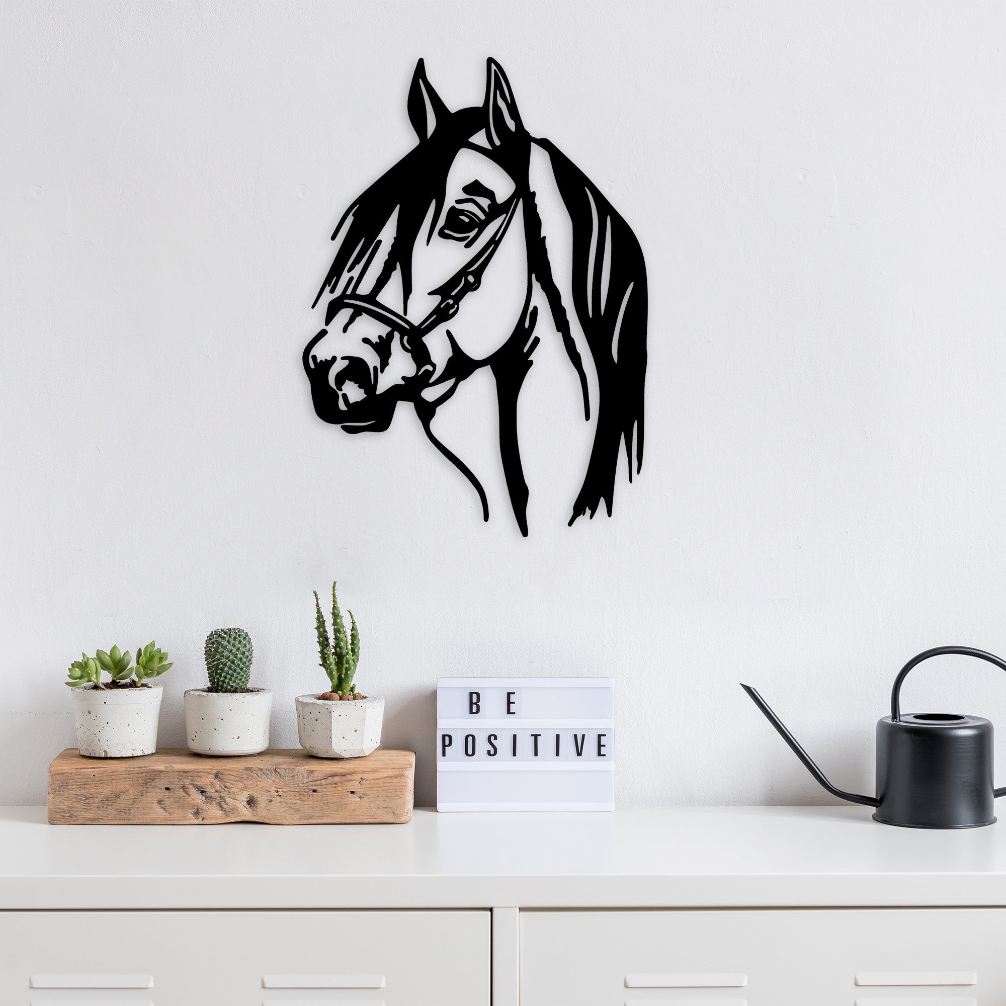 Acessório de parede decorativo de metal preto elegante, 40 x 55 cm | 100% metal, 1,5 mm de espessura | Fácil montagem na parede para decoração moderna de casa