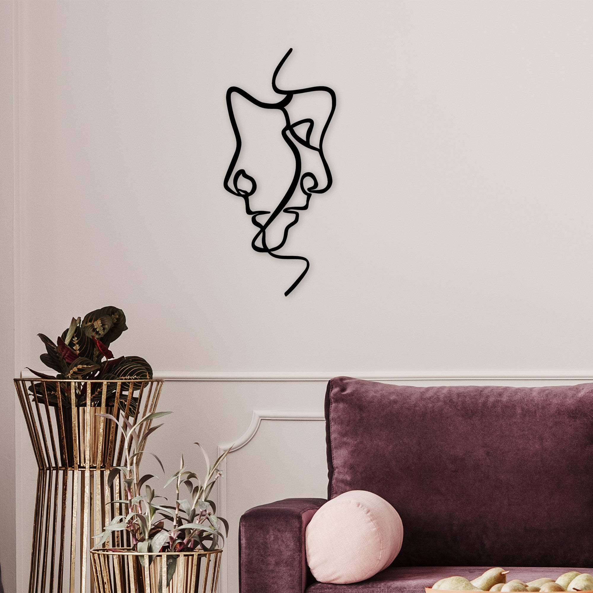 Acessório de parede decorativo de metal preto elegante, 40 x 73 cm | 100% metal, 1,5 mm de espessura | Fácil montagem na parede para decoração moderna de casa