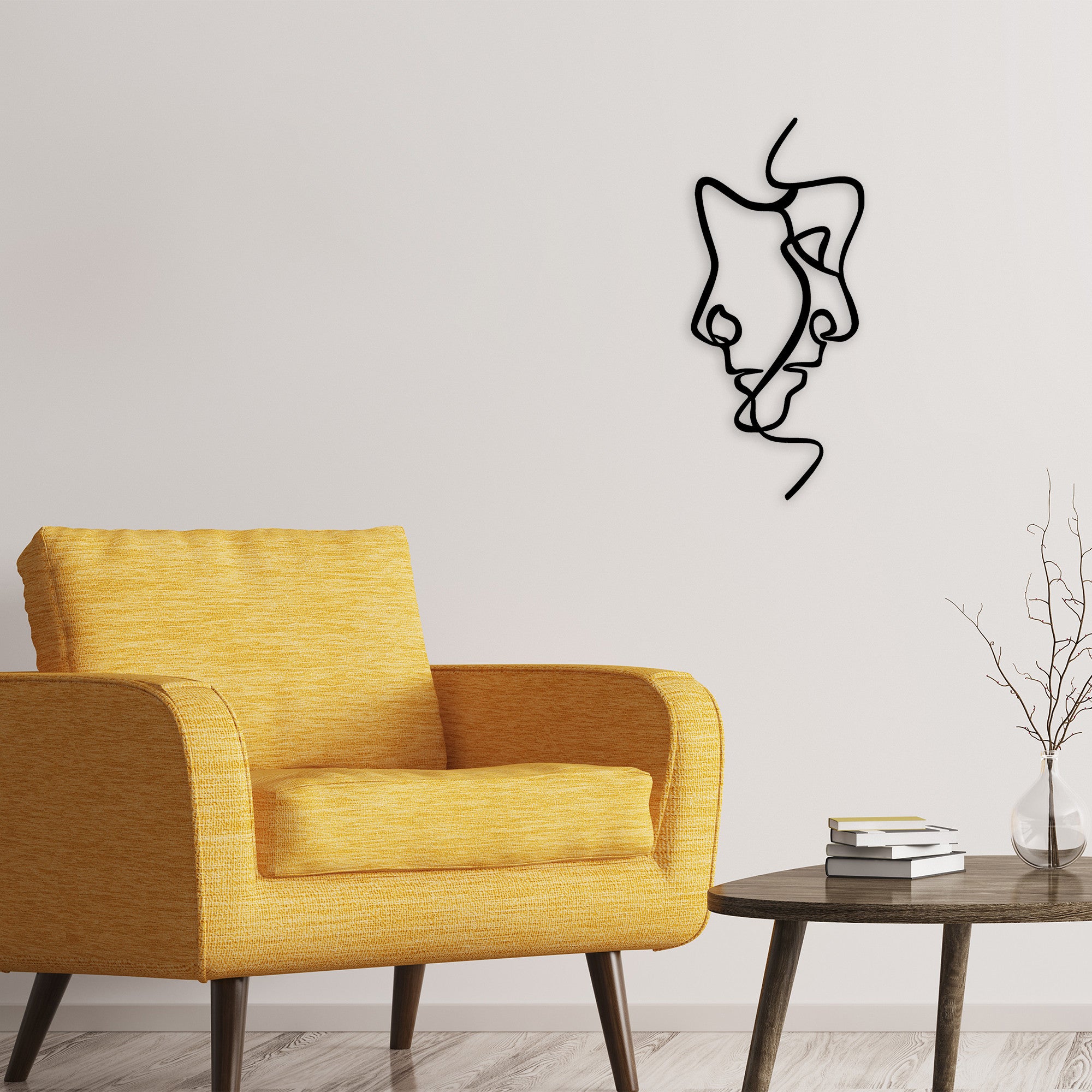 Acessório de parede decorativo de metal preto elegante, 40 x 73 cm | 100% metal, 1,5 mm de espessura | Fácil montagem na parede para decoração moderna de casa