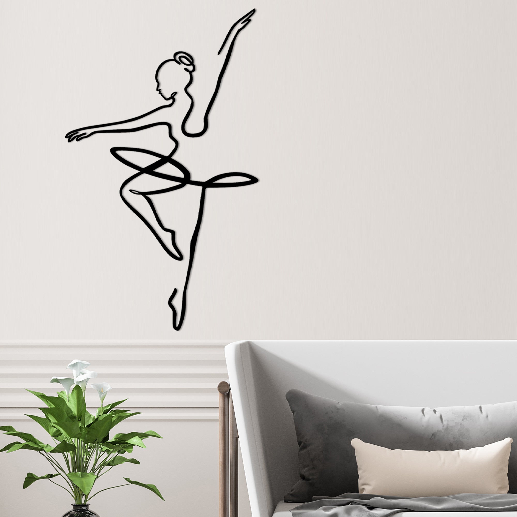 Acessório de parede decorativo elegante em metal preto, 70 x 0,15 x 42 cm | 100% metal (1,5 mm) | Fácil de pendurar na parede, variações exclusivas de textura de madeira natural