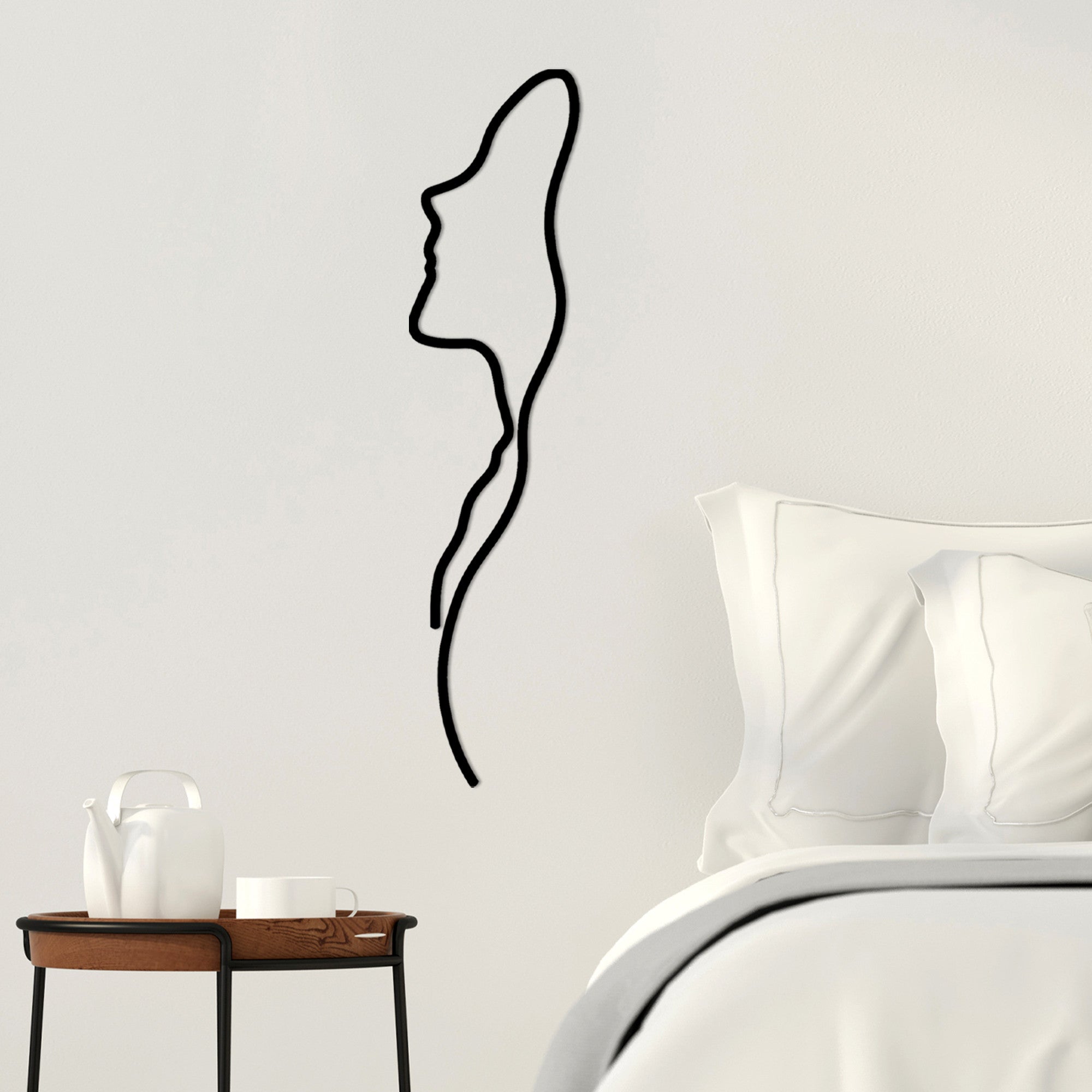 Acessório de parede decorativo de metal preto elegante, 18 x 0,15 x 74 cm | 100% metal, 1,5 mm de espessura | Fácil montagem na parede para decoração moderna de casa