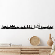 Acessório de parede decorativo de metal preto elegante, 117 x 0,15 x 13 cm | 100% metal, 1,5 mm de espessura | Fácil montagem na parede para decoração moderna de casa