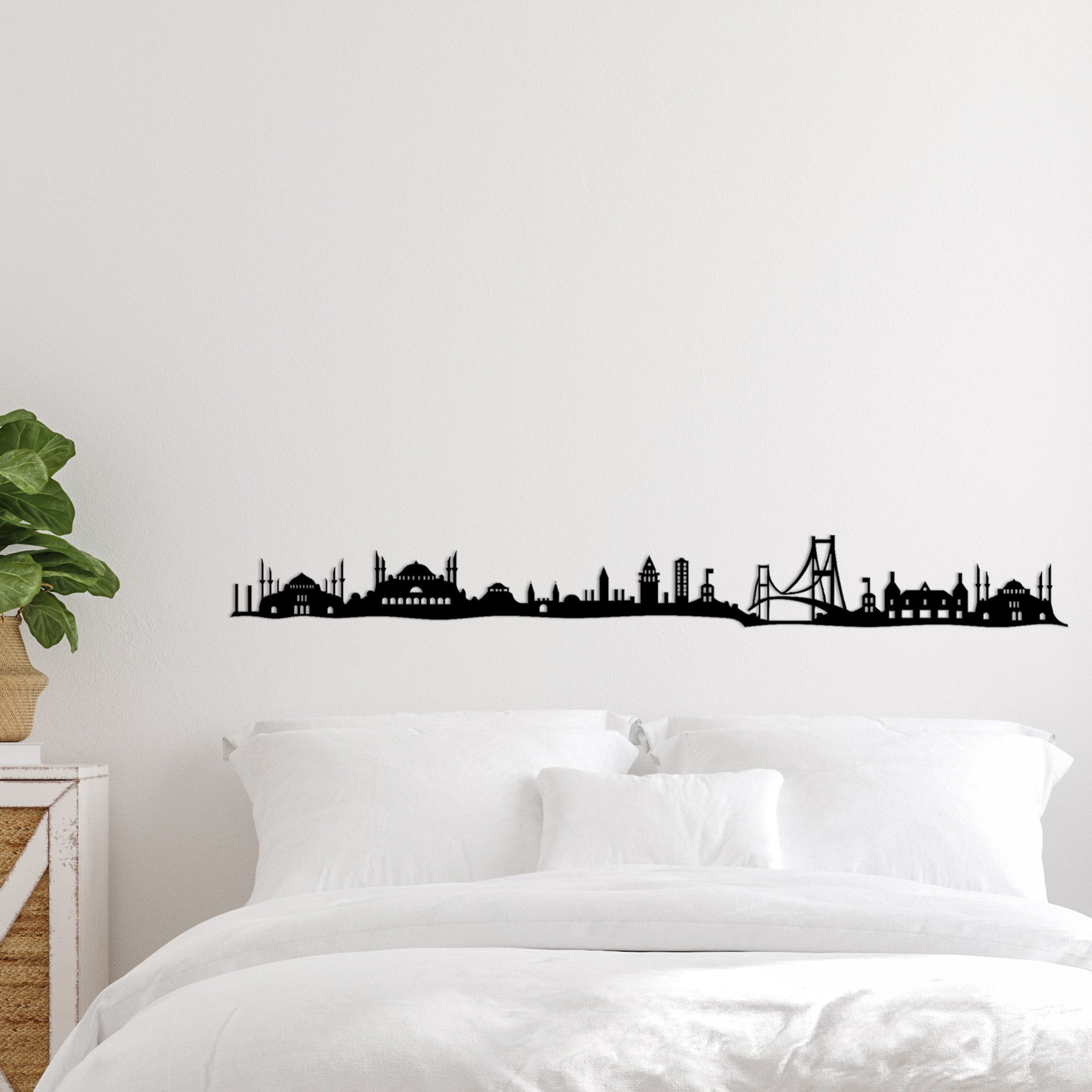Acessório de parede decorativo de metal preto elegante, 117 x 0,15 x 13 cm | 100% metal, 1,5 mm de espessura | Fácil montagem na parede para decoração moderna de casa