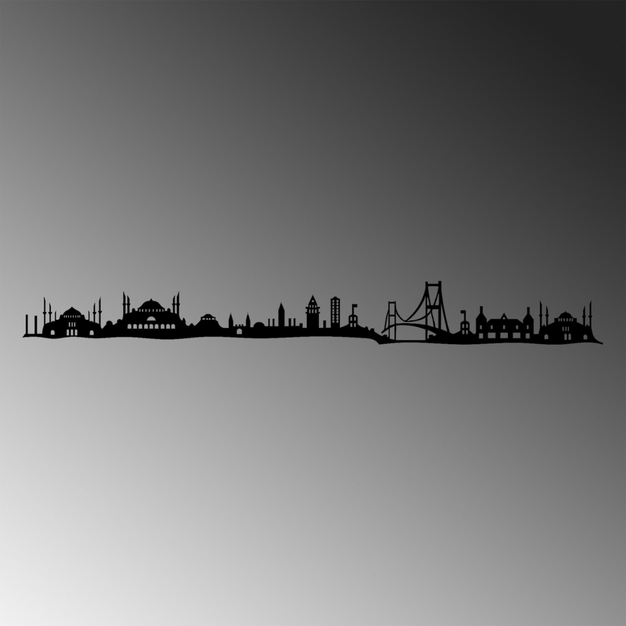 Acessório de parede decorativo de metal preto elegante, 117 x 0,15 x 13 cm | 100% metal, 1,5 mm de espessura | Fácil montagem na parede para decoração moderna de casa