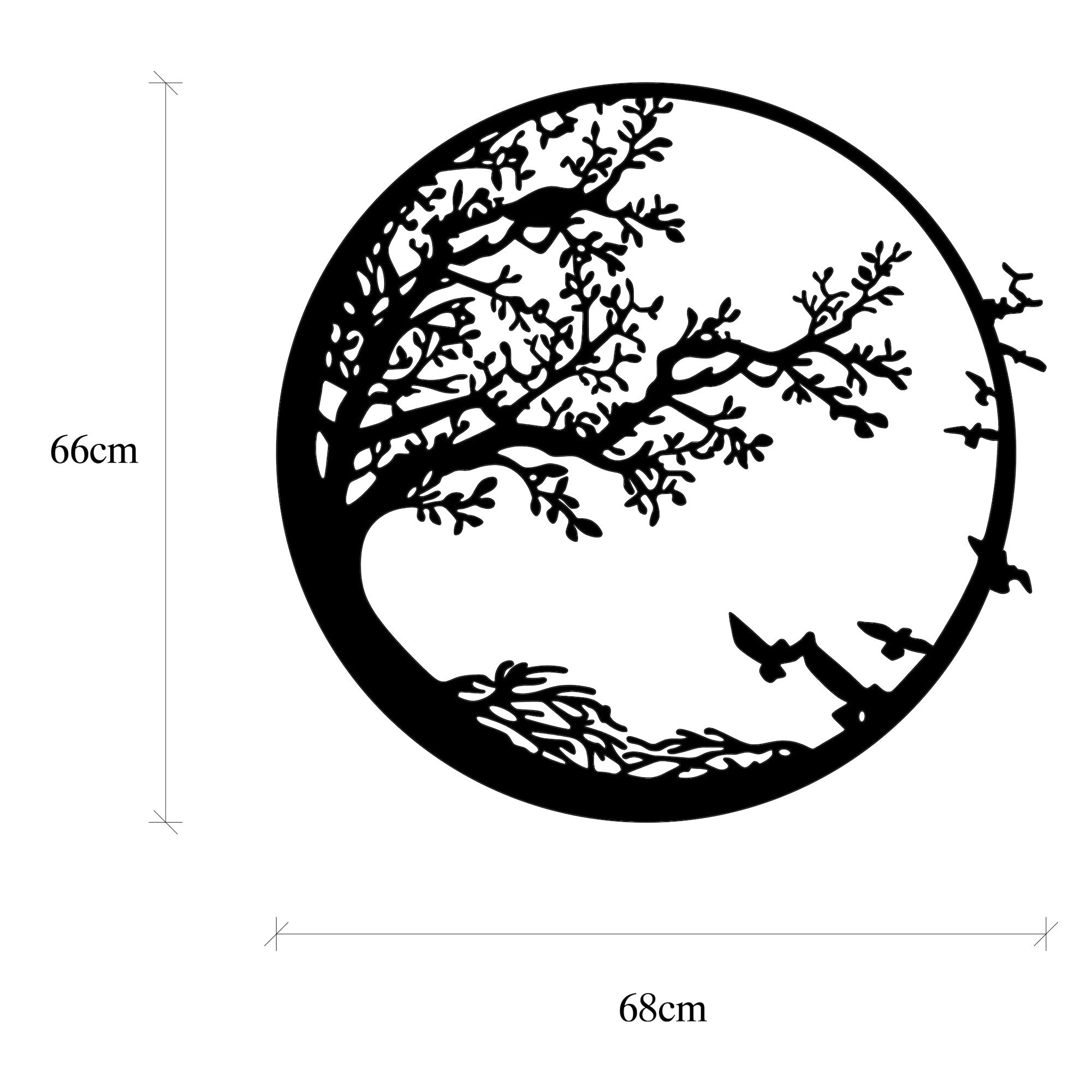 Acessório de parede decorativo de metal preto elegante, 68 x 1,5 x 66 cm | 100% metal (1,2 mm) | Fácil montagem na parede | Perfeito para decoração moderna de casa
