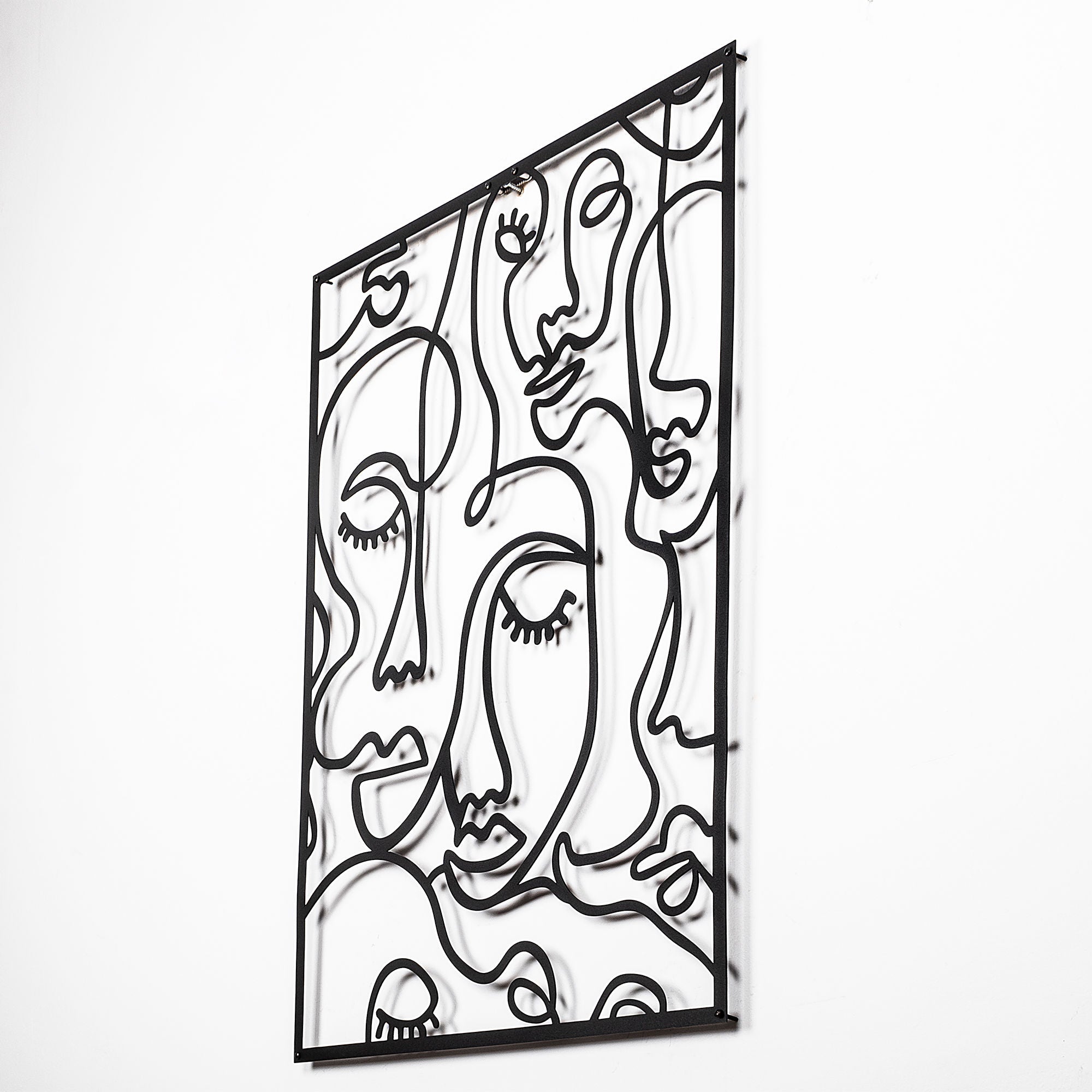 Acessório de parede decorativo de metal preto elegante, 52 x 70 cm | 100% metal (1,2 mm) | Fácil montagem na parede | Perfeito para decoração moderna de casa