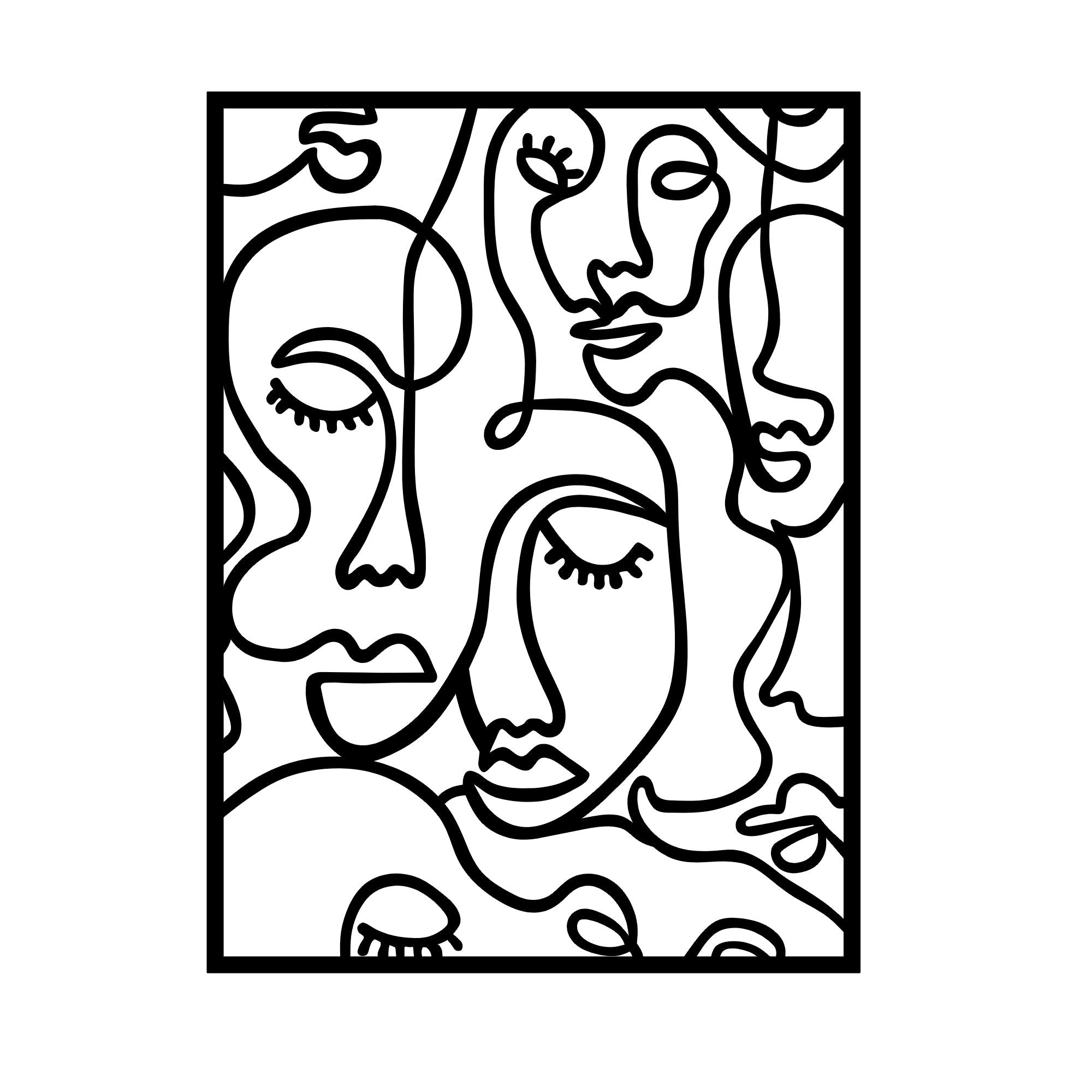 Acessório de parede decorativo de metal preto elegante, 52 x 70 cm | 100% metal (1,2 mm) | Fácil montagem na parede | Perfeito para decoração moderna de casa