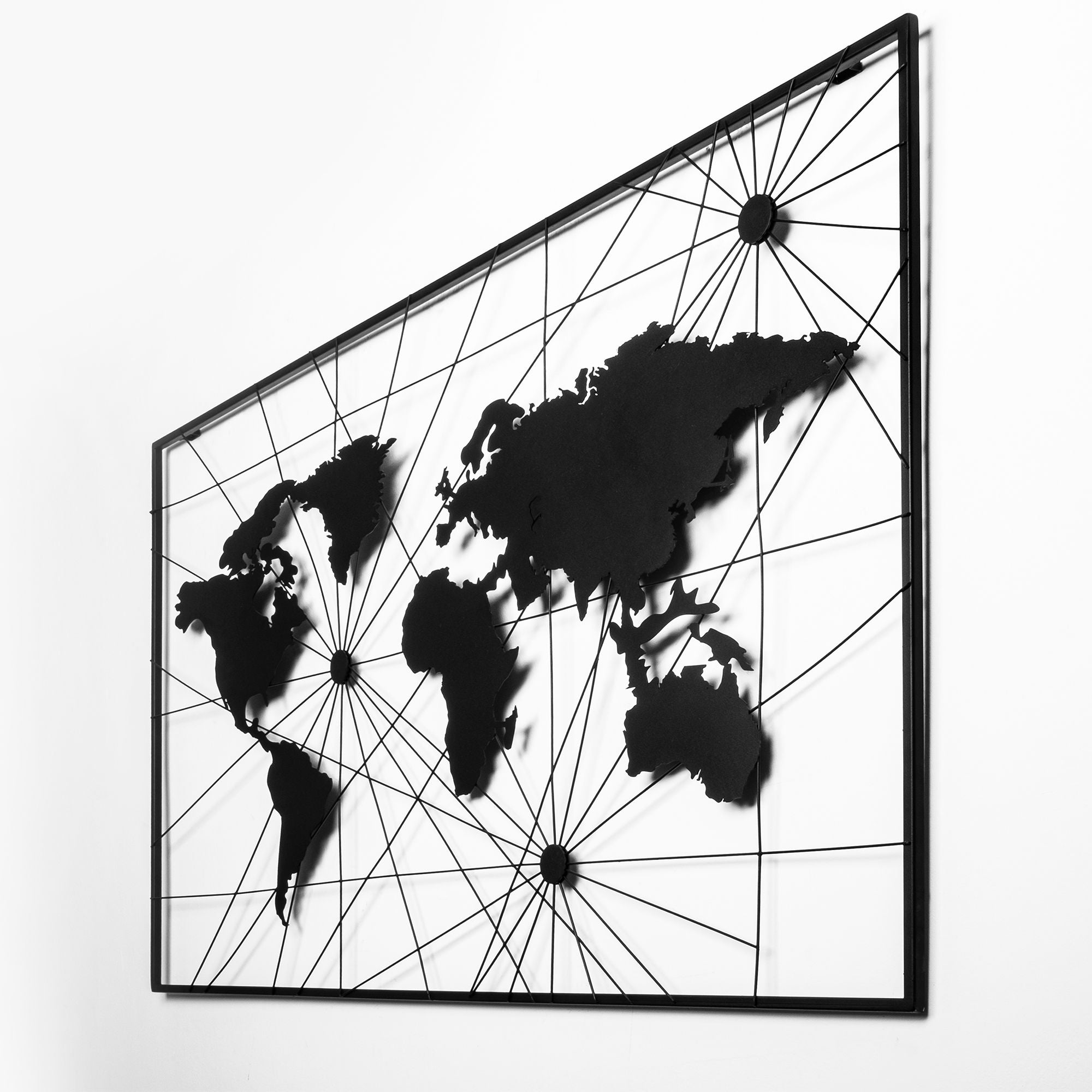 Acessório de parede decorativo de metal preto elegante, 120 x 70 cm | 100% metal (1,2 mm de espessura) | Fácil montagem na parede | Perfeito para decoração moderna de casa