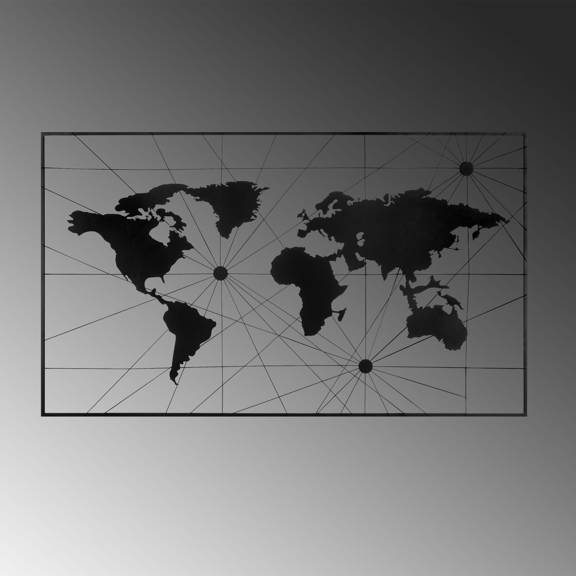 Acessório de parede decorativo de metal preto elegante, 120 x 70 cm | 100% metal (1,2 mm de espessura) | Fácil montagem na parede | Perfeito para decoração moderna de casa