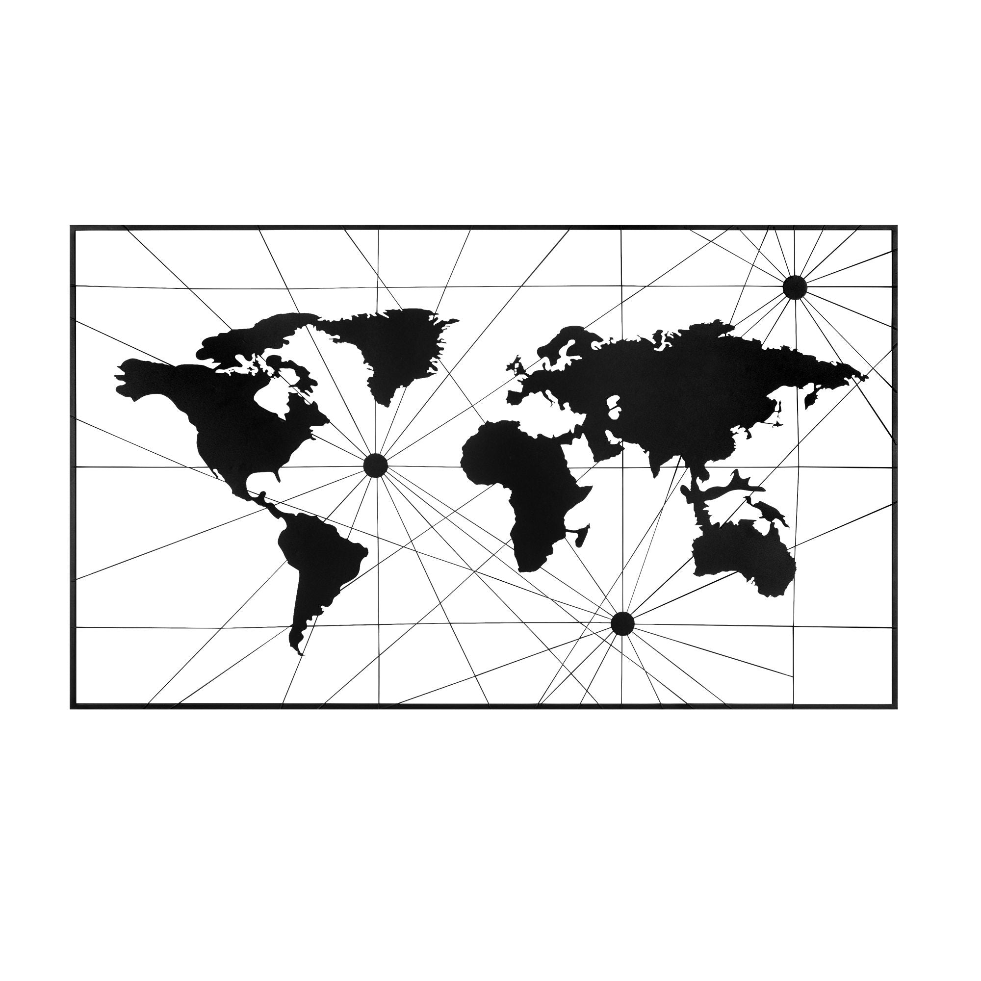 Acessório de parede decorativo de metal preto elegante, 120 x 70 cm | 100% metal (1,2 mm de espessura) | Fácil montagem na parede | Perfeito para decoração moderna de casa
