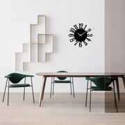 Relógio de parede elegante de metal decorativo preto, 48 x 48 cm | 100% metal (1,5 mm) | Mecanismo silencioso, fácil montagem na parede | Perfeito para decoração de casa e escritório