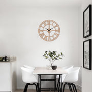 Relógio de parede decorativo elegante em metal, acabamento em cobre, 48 x 48 cm | 100% metal (1,5 mm), mecanismo silencioso | Perfeito para decoração de casa e escritório