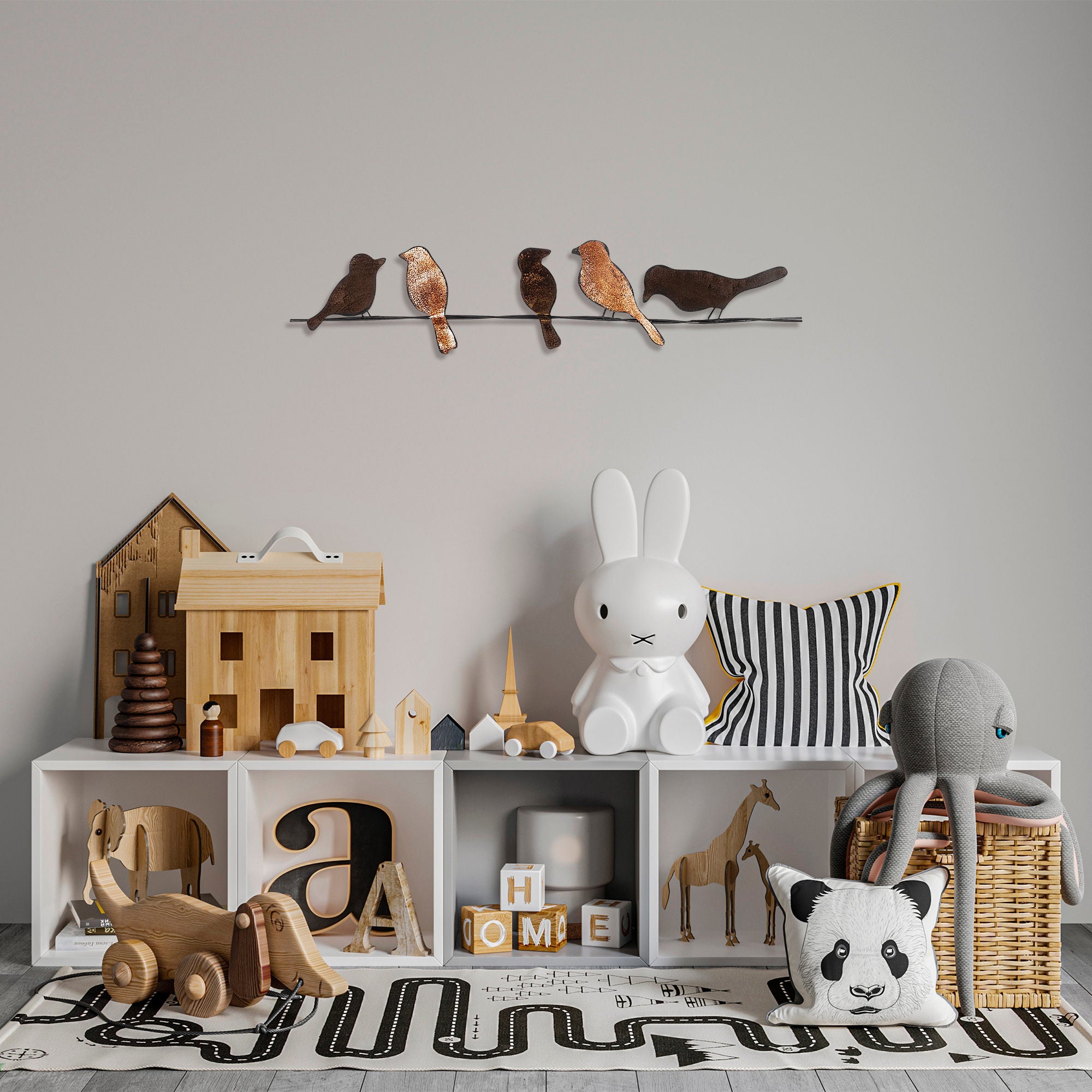 Acessório de parede decorativo de metal pintado à mão, 81 x 18 cm, 100% metal (1,5 mm) | Design exclusivo, fácil montagem na parede, perfeito para decoração de casa