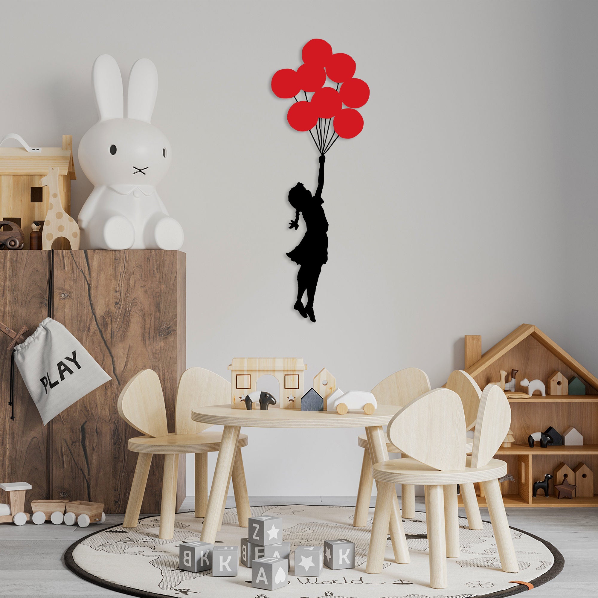 Acessório de parede decorativo de metal elegante, 100 x 34 cm, 100% metal (1,5 mm) | Design preto e vermelho | Fácil montagem na parede | Perfeito para decoração moderna