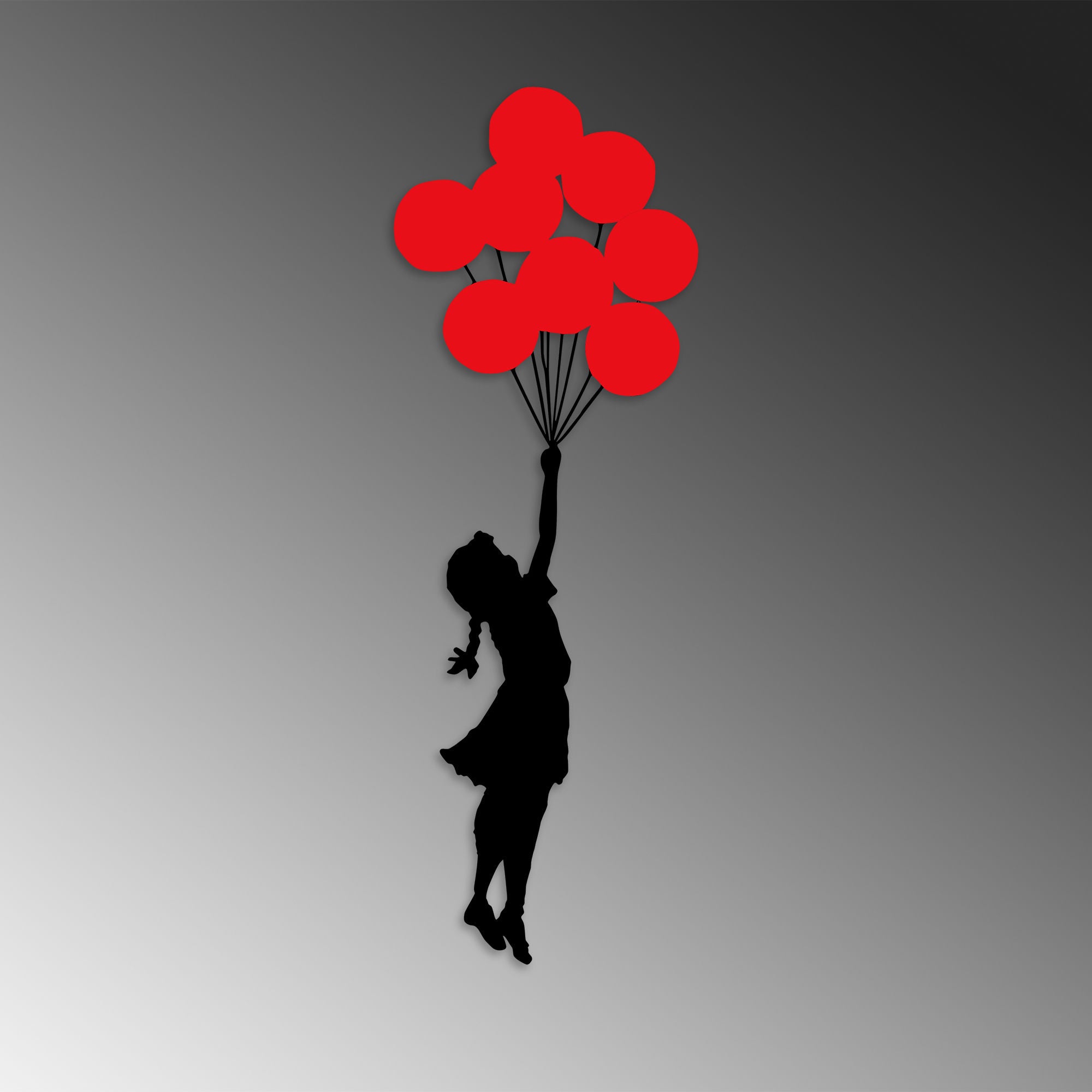 Acessório de parede decorativo de metal elegante, 100 x 34 cm, 100% metal (1,5 mm) | Design preto e vermelho | Fácil montagem na parede | Perfeito para decoração moderna