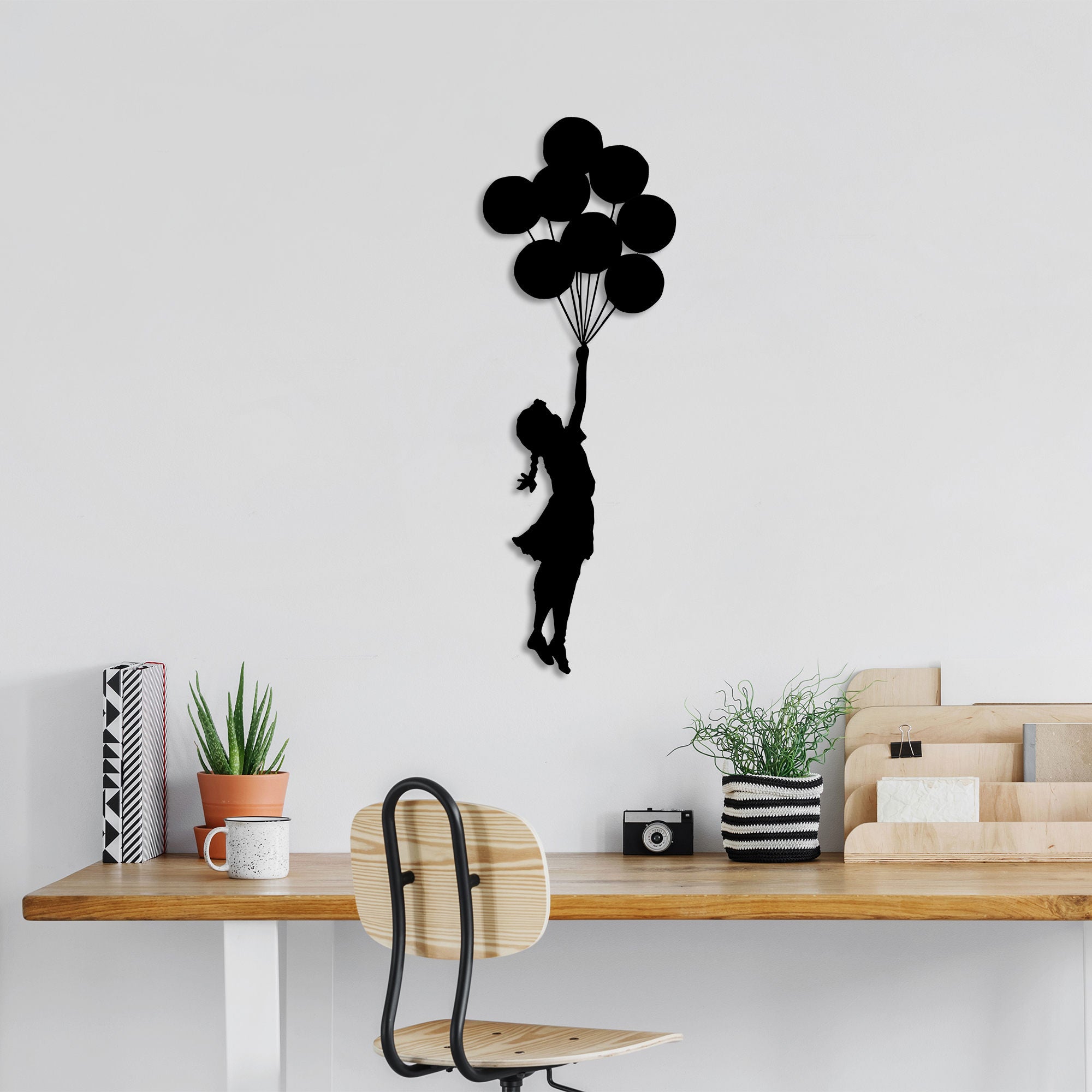 Acessório de parede decorativo de metal preto elegante, 100 x 34 cm | 100% metal, 1,5 mm de espessura | Fácil montagem na parede | Perfeito para decoração moderna de casa
