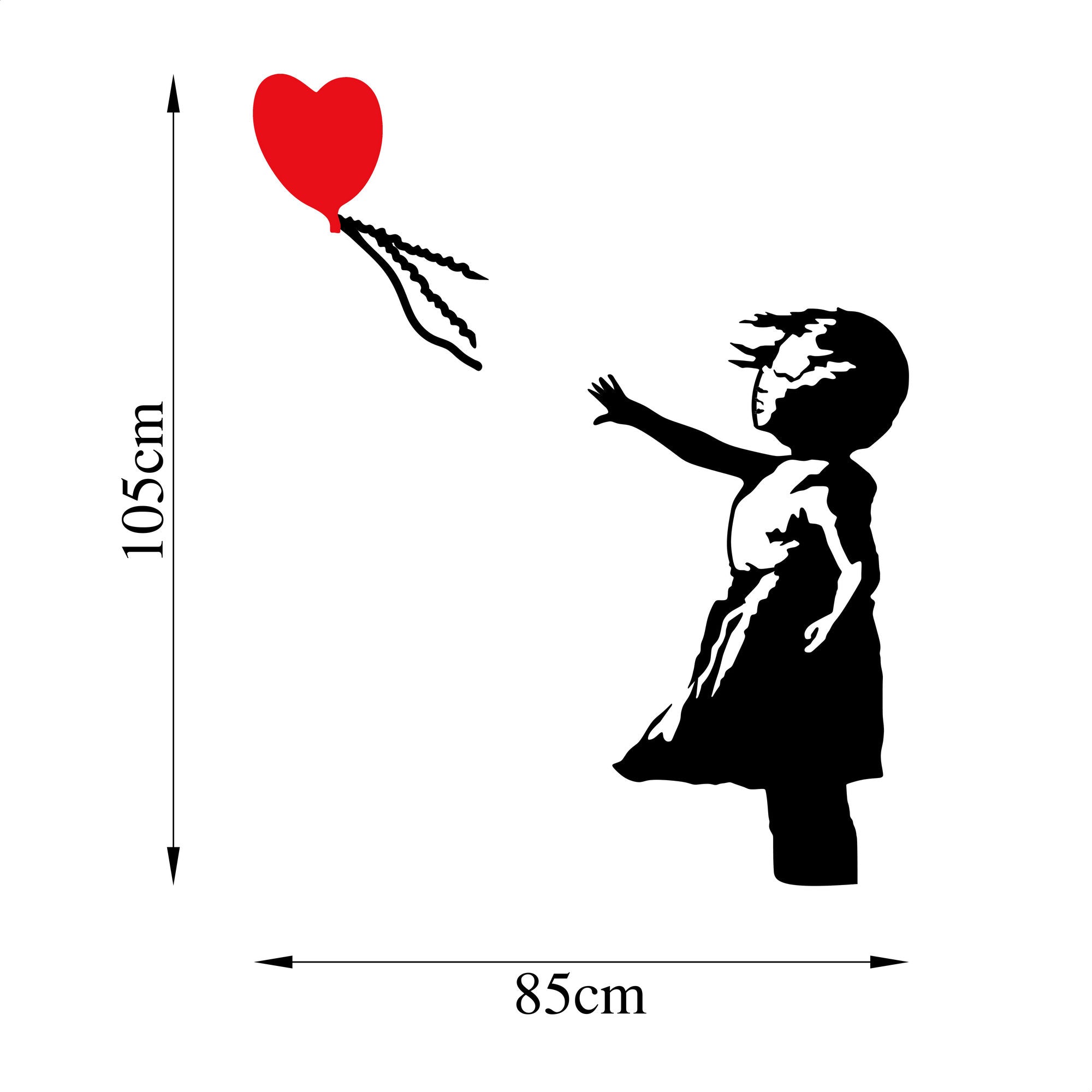 Acessório de parede decorativo de metal elegante, 105 x 85 cm, 100% metal (1,5 mm) | Design preto e vermelho | Fácil montagem na parede | Perfeito para decoração de casa