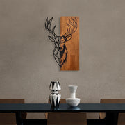 Acessório Decorativo de Parede – 33 x 58 cm – Noz e Preto – 100% Madeira e Metal
