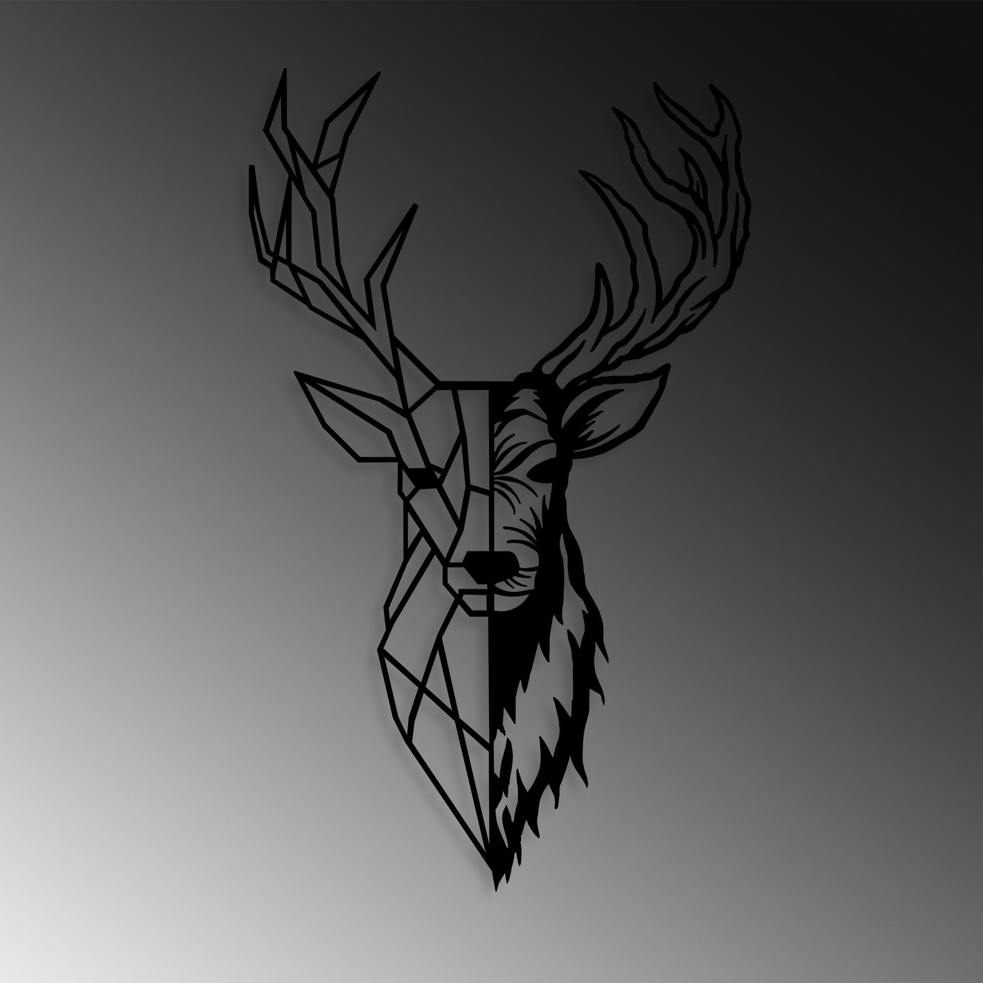 Acessório de parede decorativo de metal preto elegante, 42 x 70 cm | 100% metal, 1,5 mm de espessura | Fácil montagem na parede para decoração moderna de casa