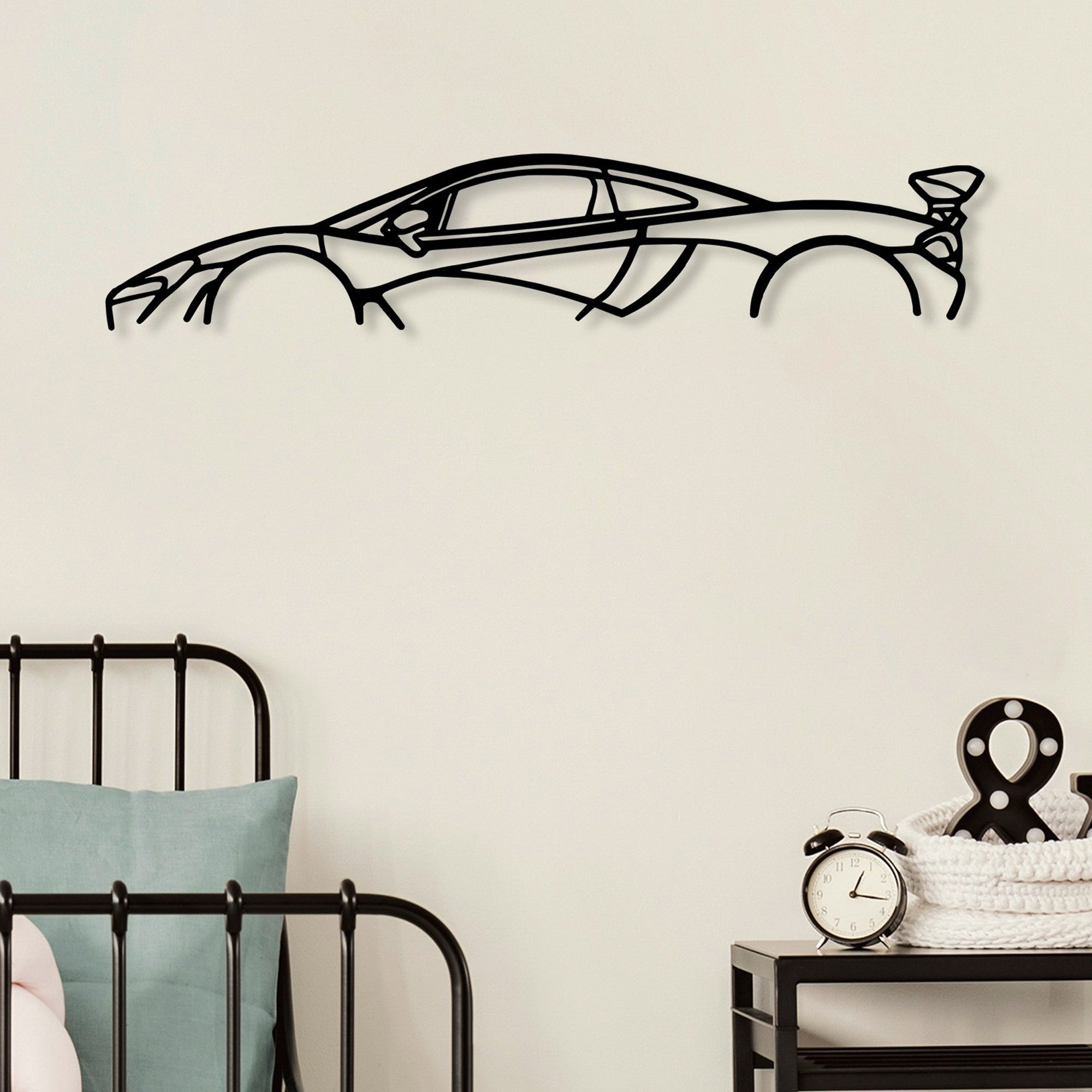 Acessório de parede decorativo de metal preto elegante, 68 x 14 cm | 100% metal, 1,5 mm de espessura | Fácil montagem na parede, perfeito para decoração moderna