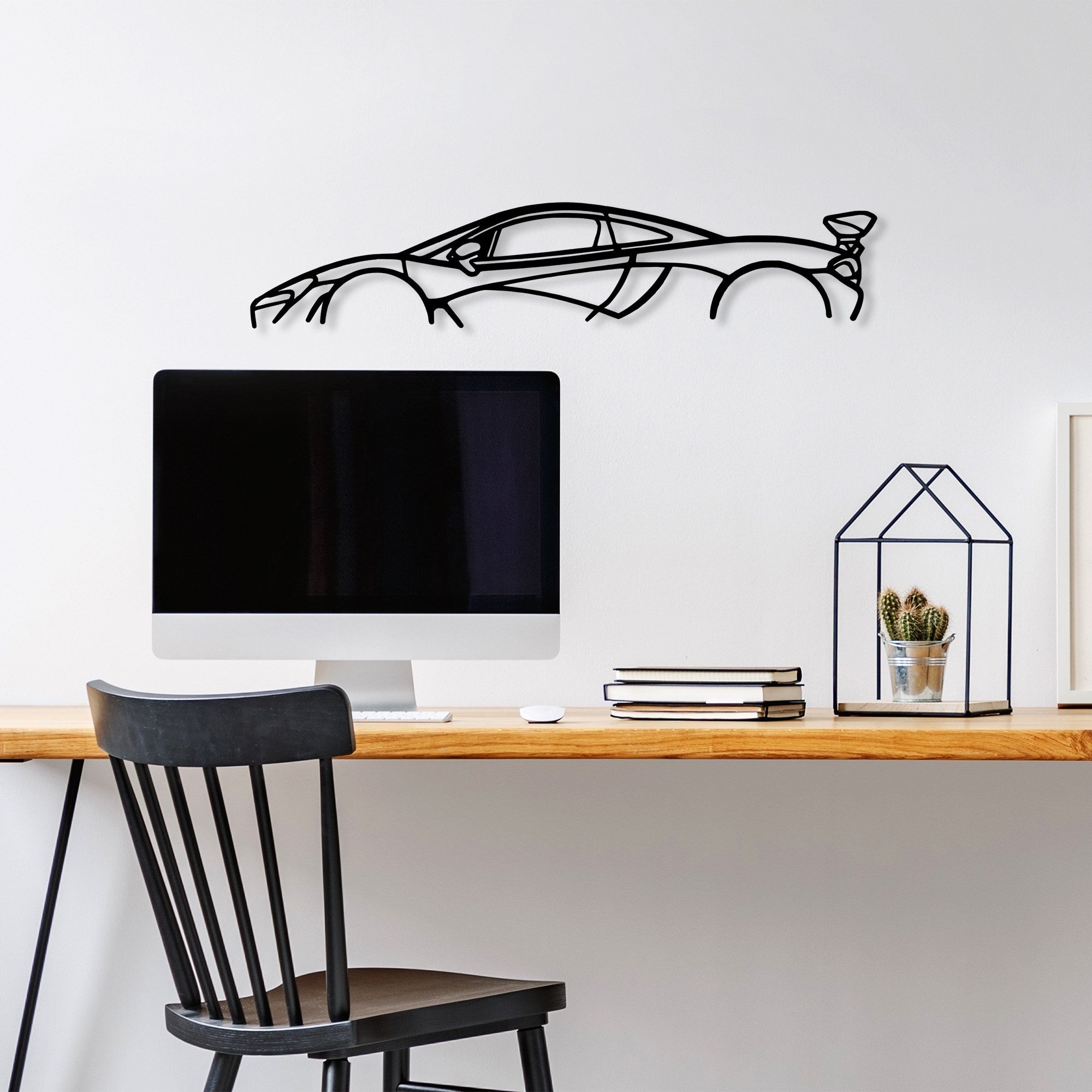 Acessório de parede decorativo de metal preto elegante, 68 x 14 cm | 100% metal, 1,5 mm de espessura | Fácil montagem na parede, perfeito para decoração moderna