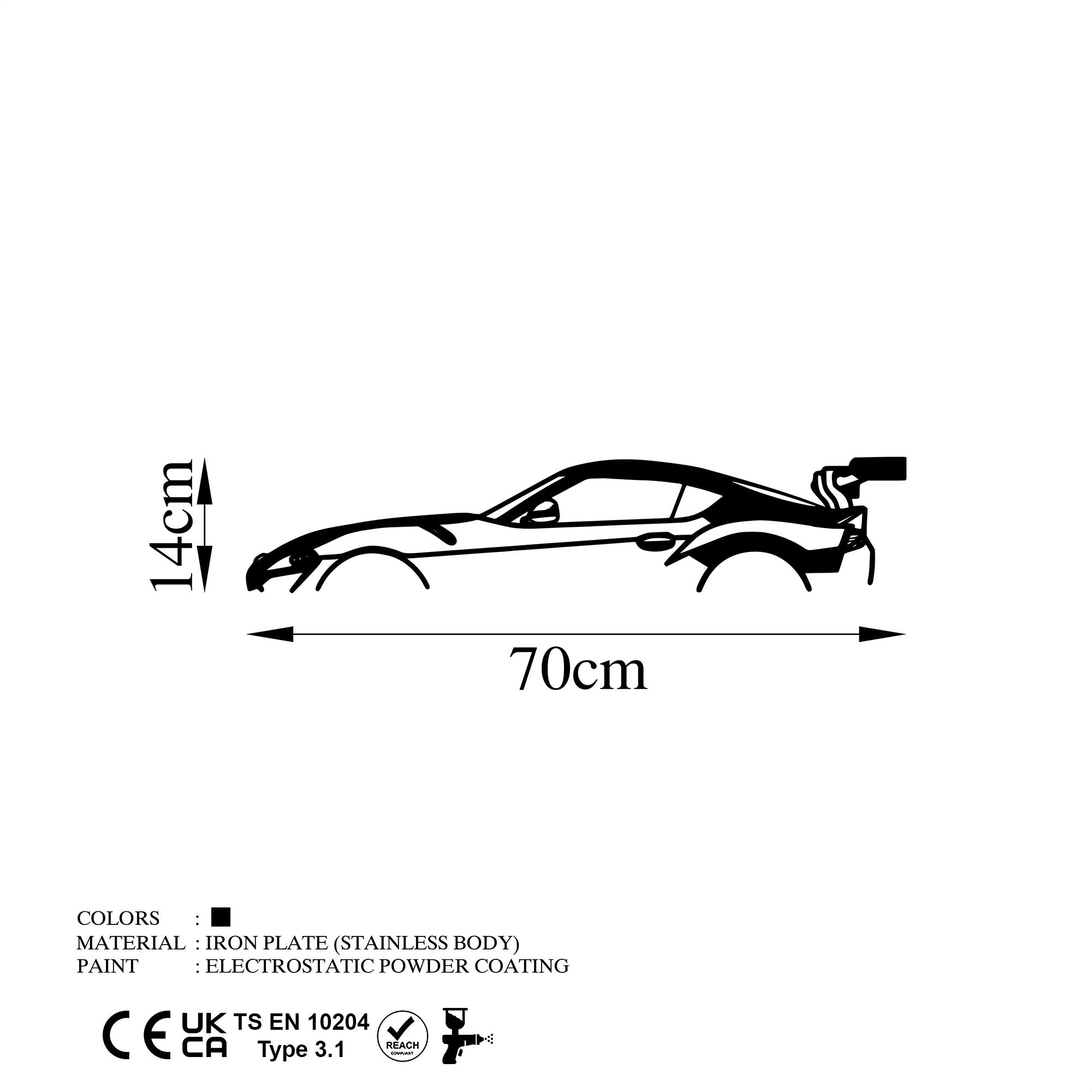 Acessório de parede decorativo de metal preto elegante, 70 x 14 cm | 100% metal, 1,5 mm de espessura | Fácil montagem na parede para decoração moderna de casa