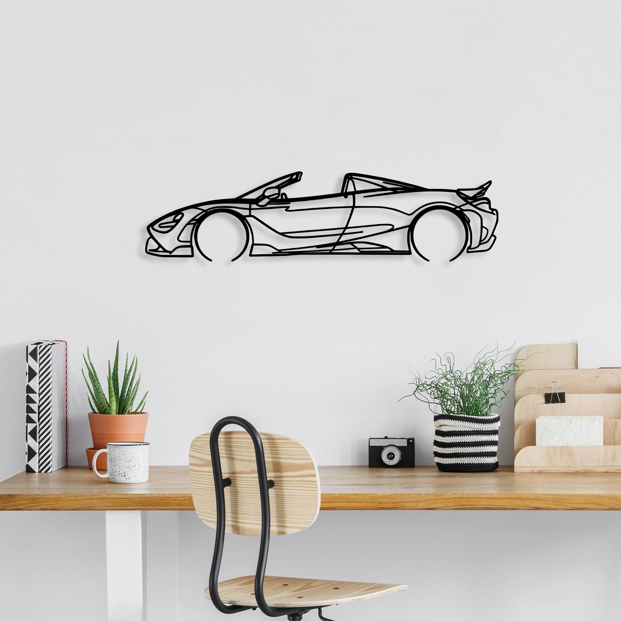 Acessório de parede decorativo de metal preto elegante, 70 x 17 cm | 100% metal (1,5 mm de espessura) | Fácil montagem na parede | Perfeito para decoração moderna de casa