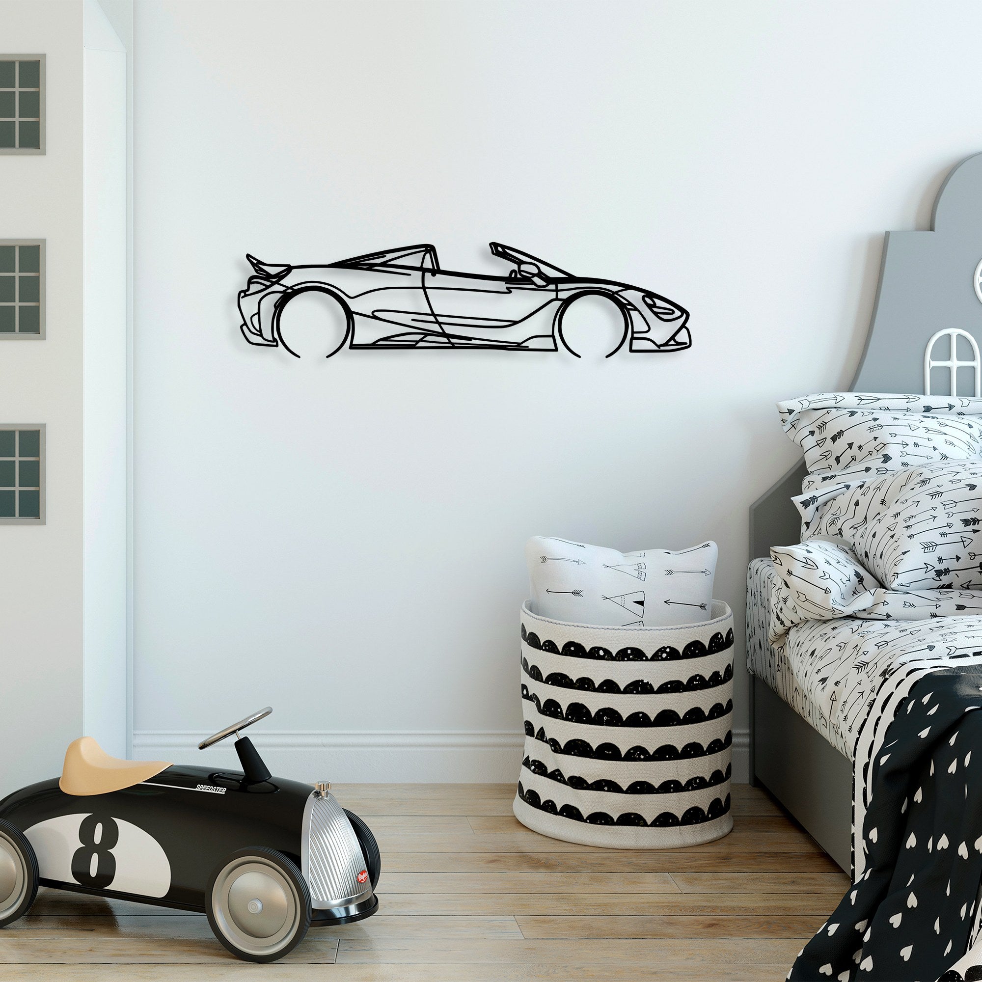 Acessório de parede decorativo de metal preto elegante, 70 x 17 cm | 100% metal (1,5 mm de espessura) | Fácil montagem na parede | Perfeito para decoração moderna de casa