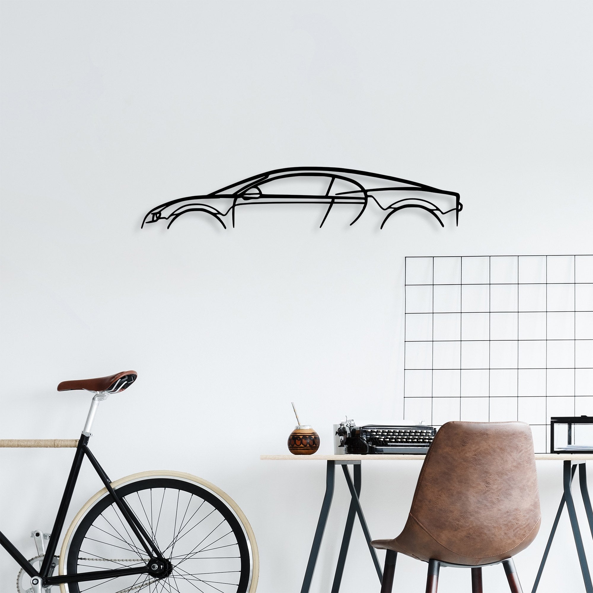 Acessório de parede decorativo de metal preto elegante, 70 x 13 cm | 100% metal, 1,5 mm de espessura | Fácil montagem na parede para decoração moderna de casa