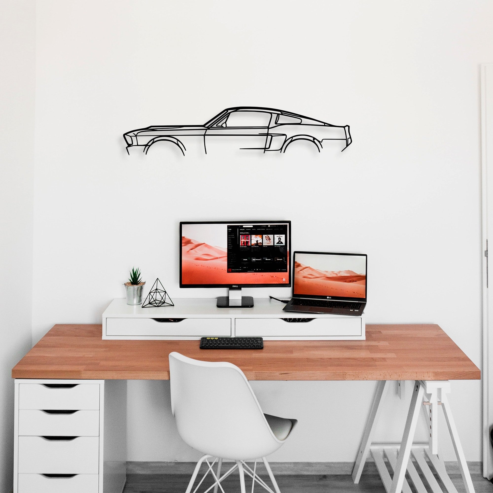 Acessório de parede decorativo de metal preto elegante, 70 x 15 cm | 100% metal (1,5 mm de espessura) | Fácil montagem na parede | Perfeito para decoração moderna de casa