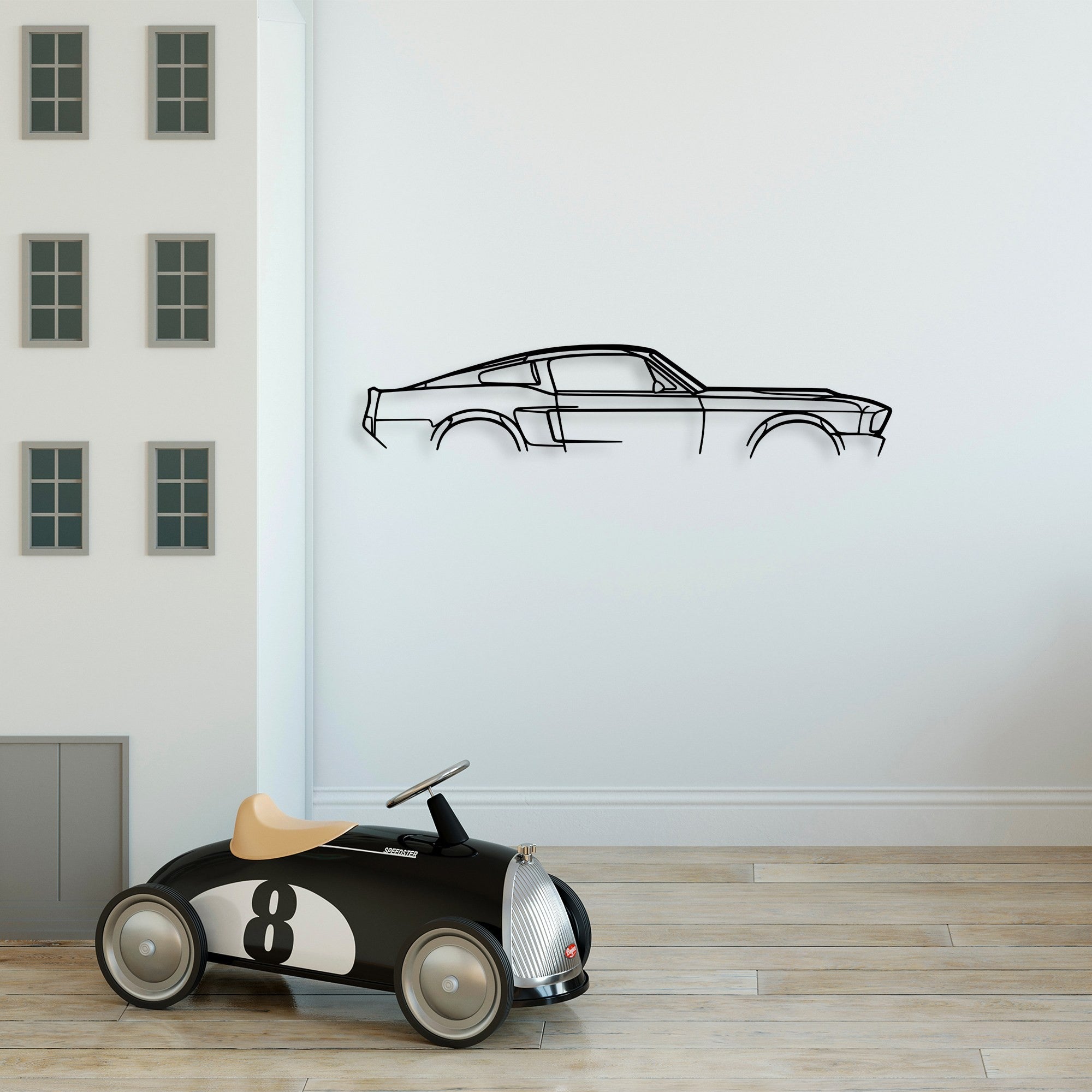 Acessório de parede decorativo de metal preto elegante, 70 x 15 cm | 100% metal (1,5 mm de espessura) | Fácil montagem na parede | Perfeito para decoração moderna de casa