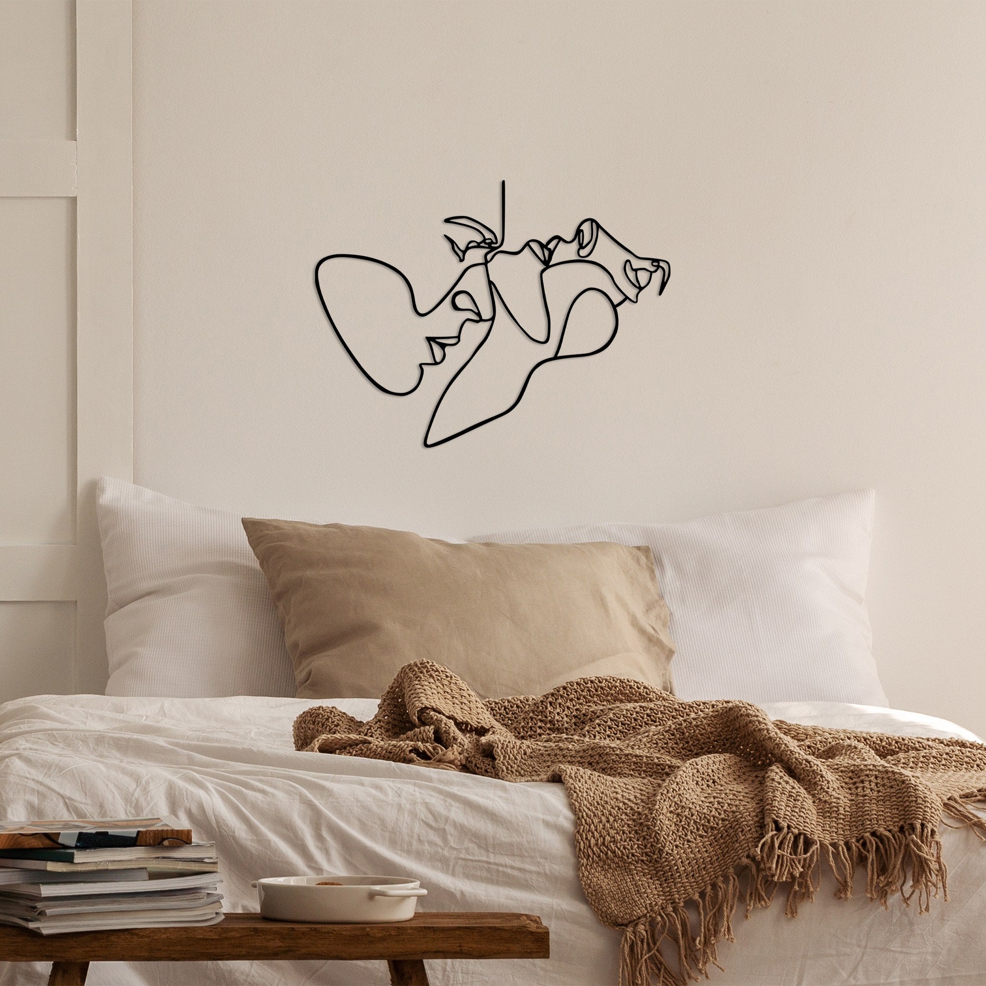 Acessório de parede decorativo de metal preto elegante, 70 x 52 cm | 100% metal, 1,5 mm de espessura | Fácil montagem na parede para decoração moderna de casa