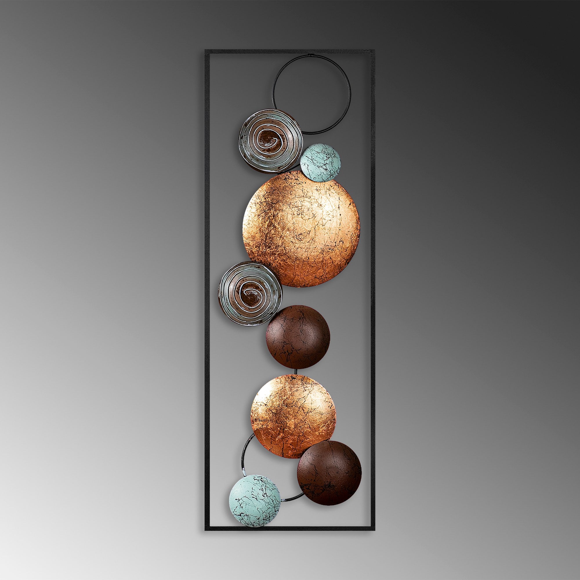 Acessório de parede decorativo de metal pintado à mão, 32 x 90 x 4 cm | 100% metal, variações de cores exclusivas | Perfeito para amantes de decoração e arte