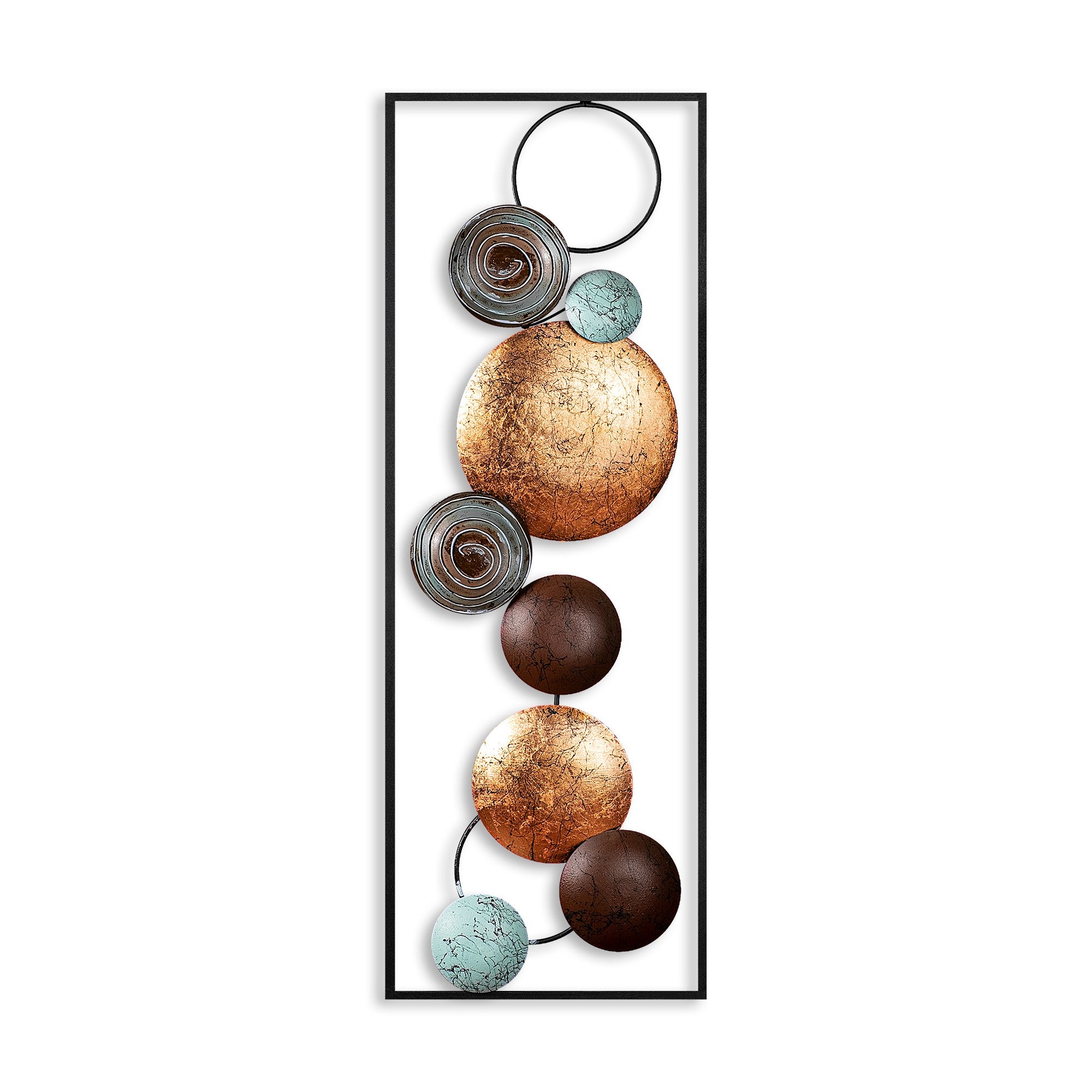 Acessório de parede decorativo de metal pintado à mão, 32 x 90 x 4 cm | 100% metal, variações de cores exclusivas | Perfeito para amantes de decoração e arte