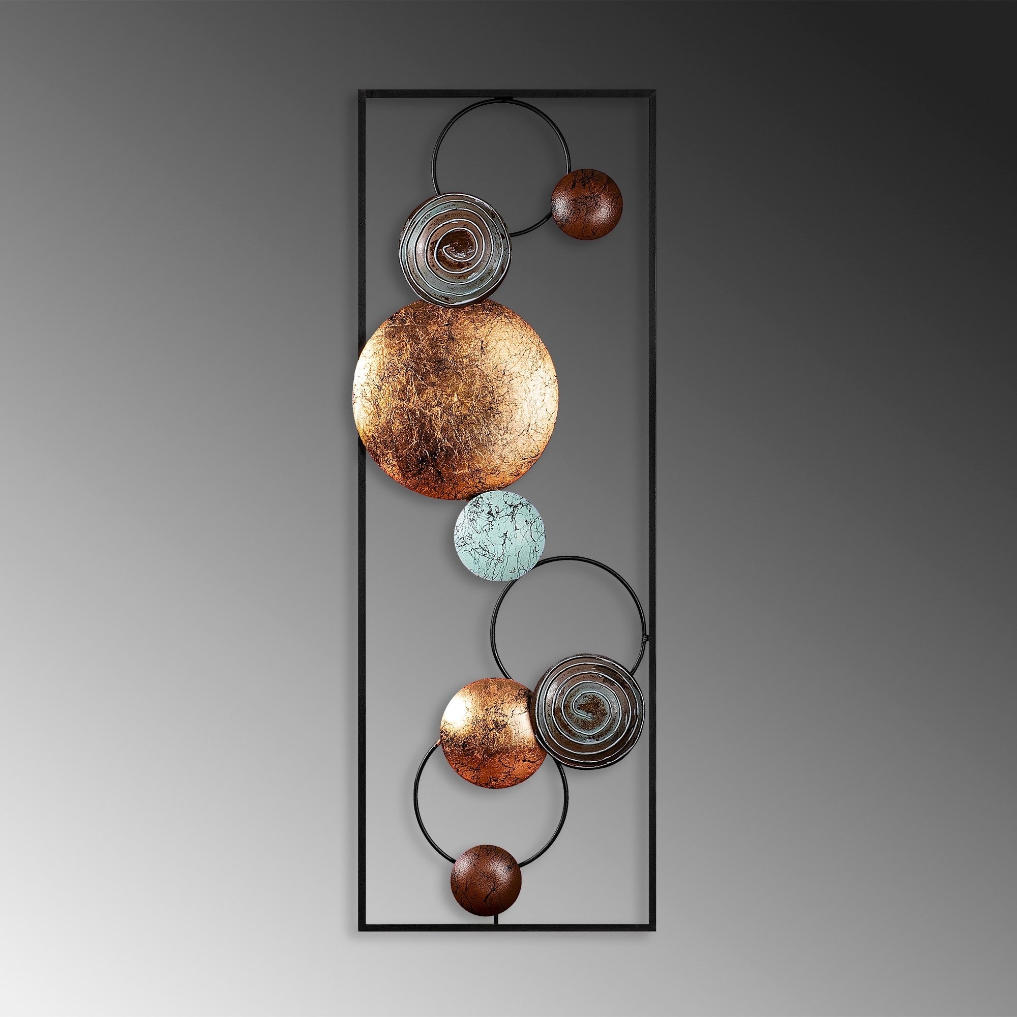 Acessório de parede decorativo de metal pintado à mão, 32 x 90 x 4 cm | 100% metal, variações de cores exclusivas | Perfeito para decoração de casa e exibição de arte
