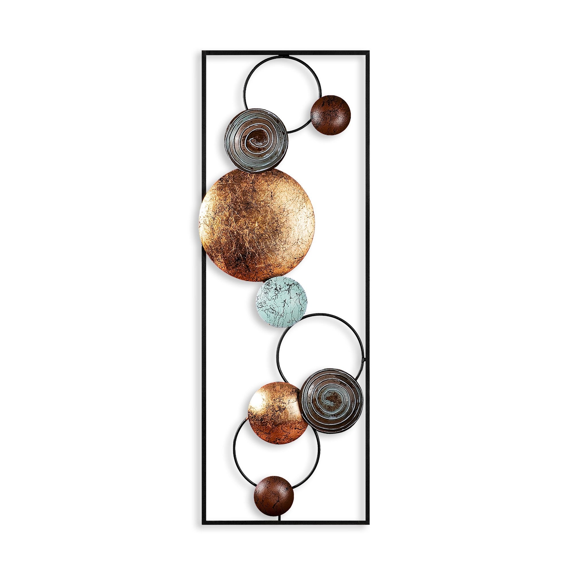 Acessório de parede decorativo de metal pintado à mão, 32 x 90 x 4 cm | 100% metal, variações de cores exclusivas | Perfeito para decoração de casa e exibição de arte