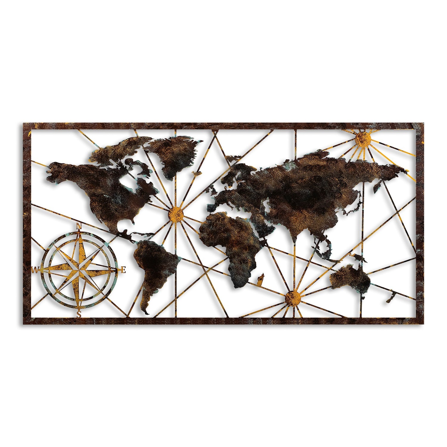 Acessório decorativo de parede em metal pintado à mão, 120 cm x 60 cm, 100% metal (1,5 mm) | Variações de cores exclusivas | Perfeito para decoração de casa e exibição de arte