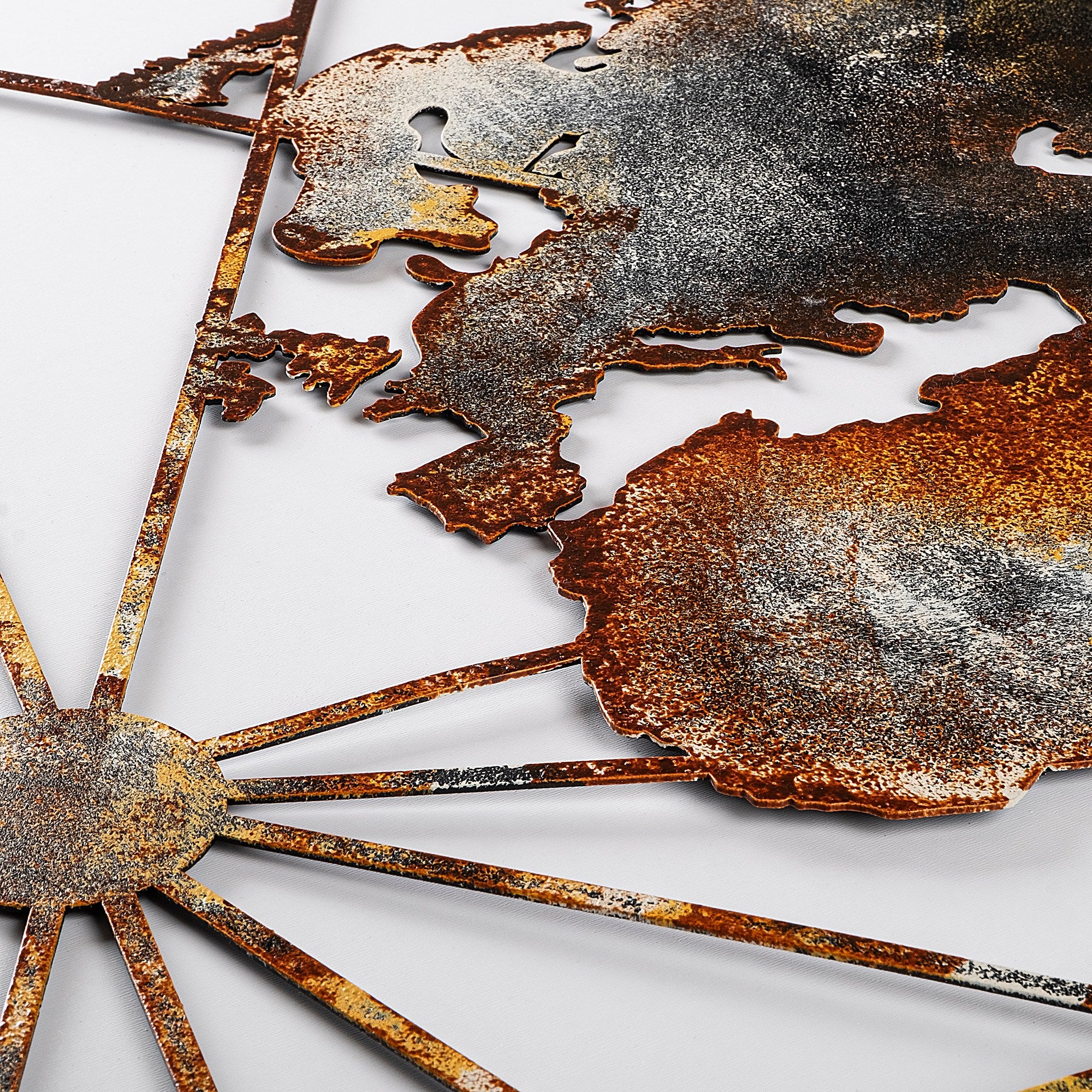 Acessório decorativo de parede em metal pintado à mão, 120 cm x 60 cm, 100% metal (1,5 mm) | Variações de cores exclusivas | Perfeito para decoração de casa e exibição de arte